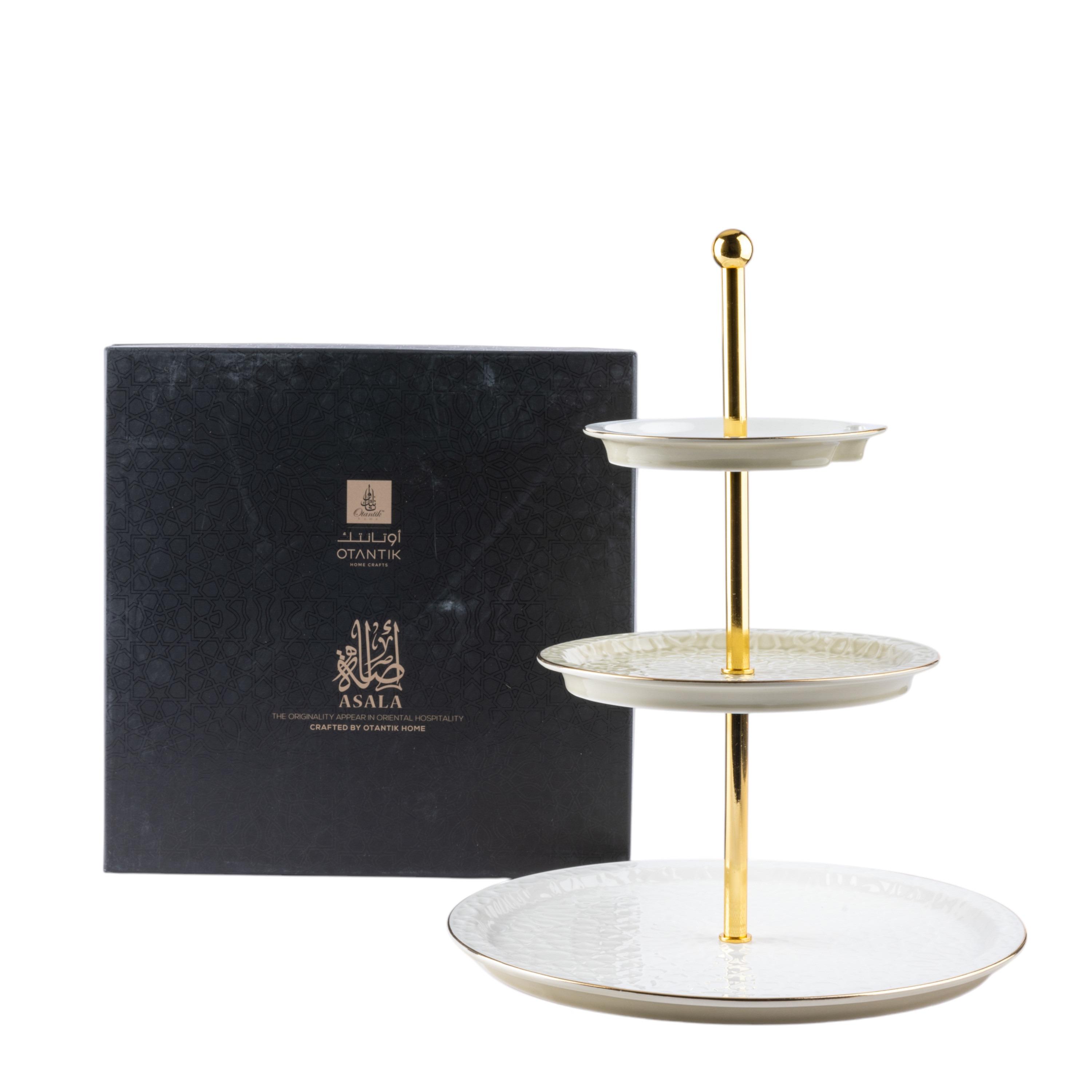 Asalah 3-Tier Porcelain Cake Stand -  14x27x9 cms-household-dining-serveware-servingplatters-image-2