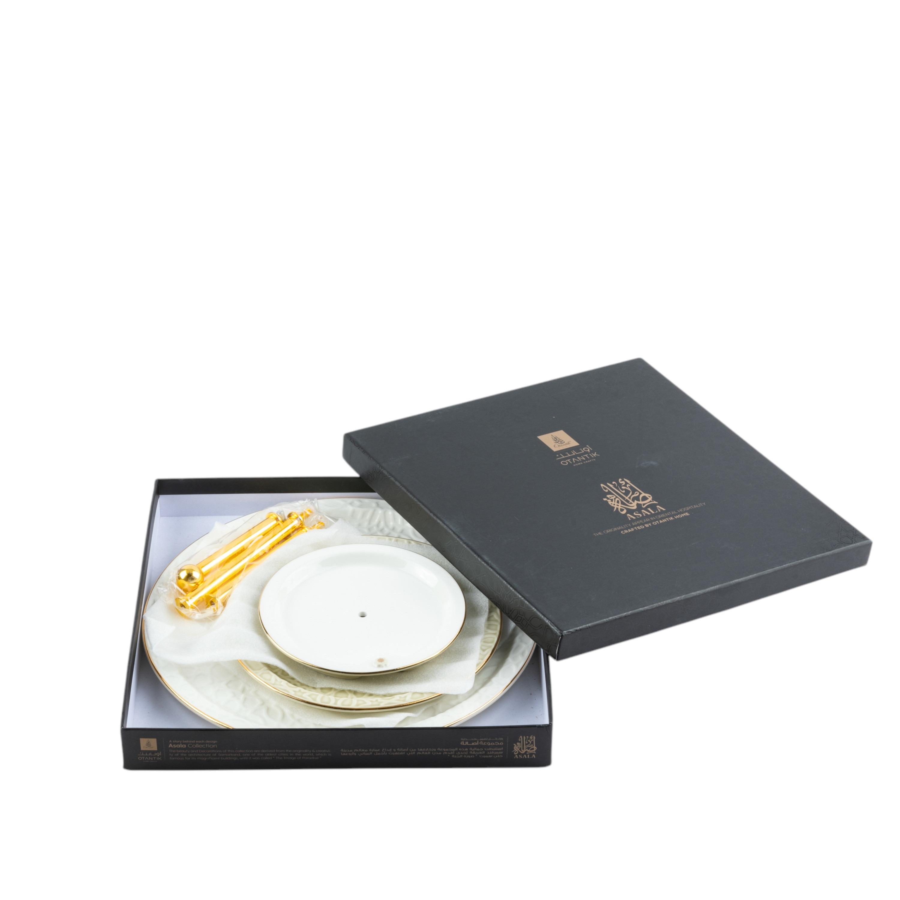 حامل كيك بورسلان 3 طوابق من أوتانتك أصالة - 14x27x9 سم-household-dining-serveware-servingplatters-image-3