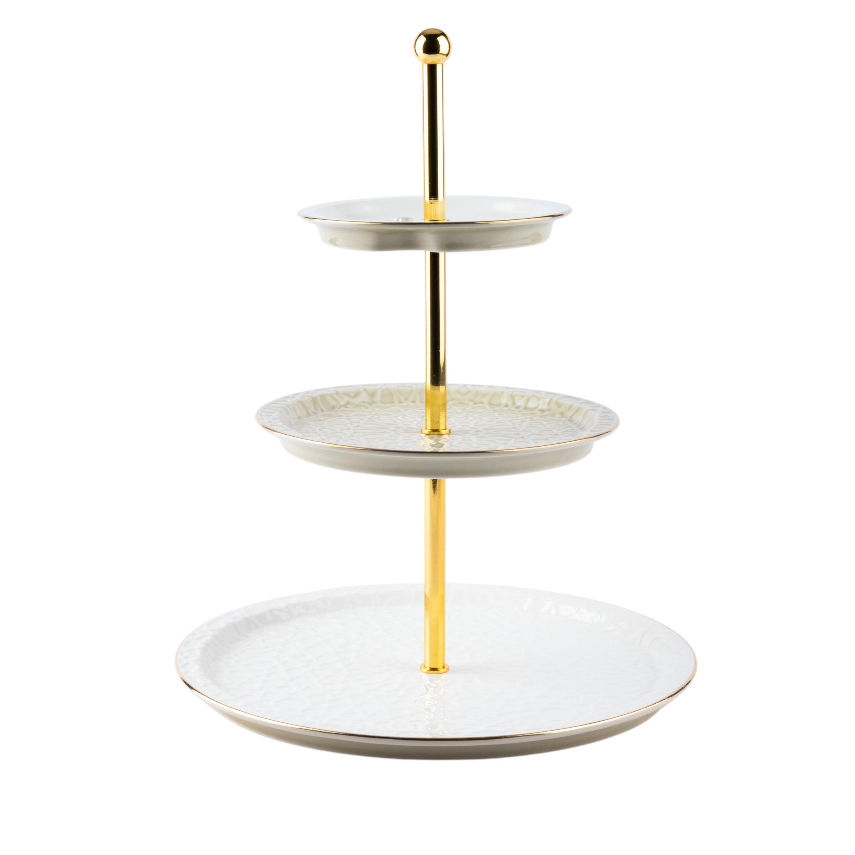 Asalah 3-Tier Porcelain Cake Stand -  14x27x9 cms-household-dining-serveware-servingplatters-image-4