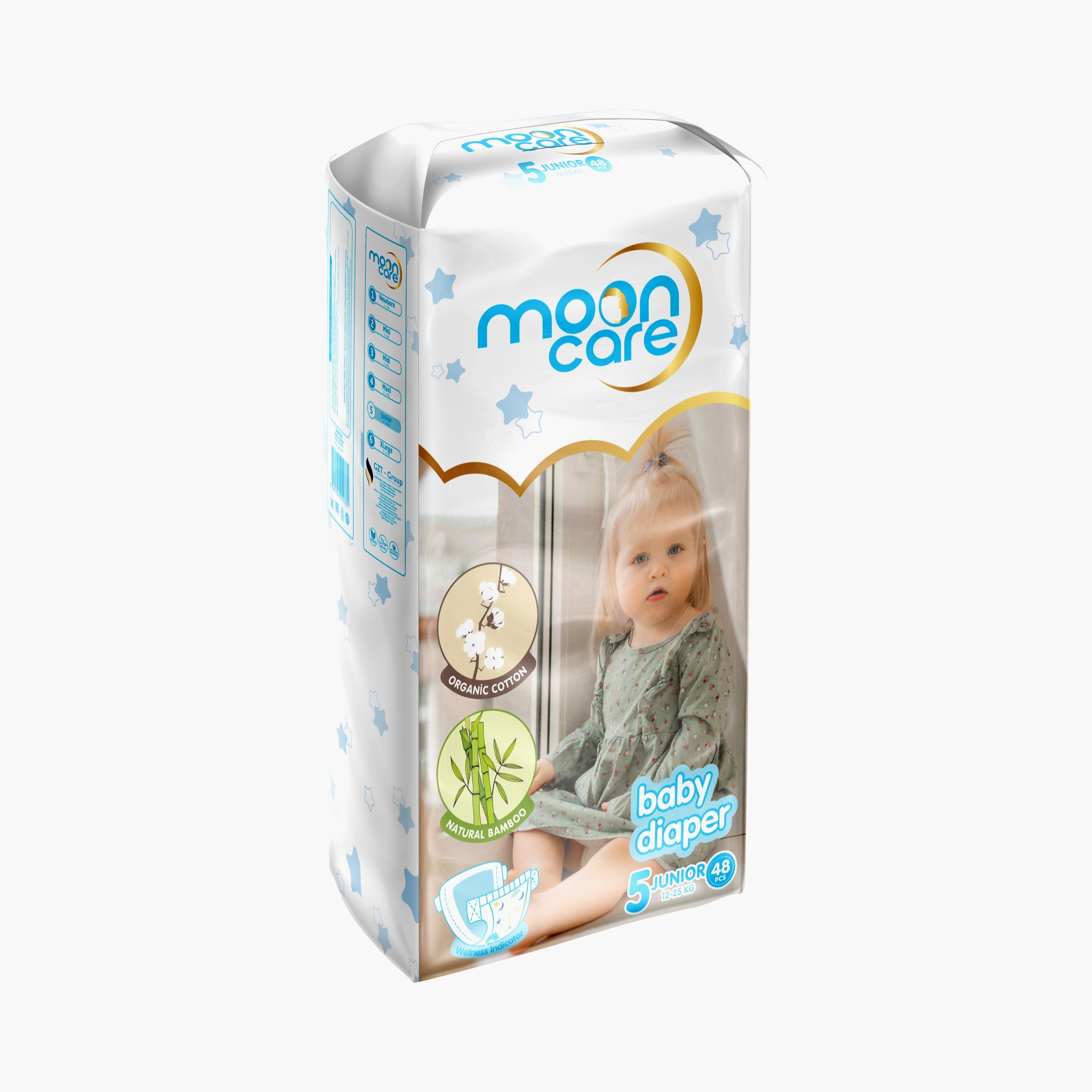 Mooncare 48-Piece Disposable Diapers - Size 5 - Junior - 12-24kg-baby-diapering-diapers-image-2