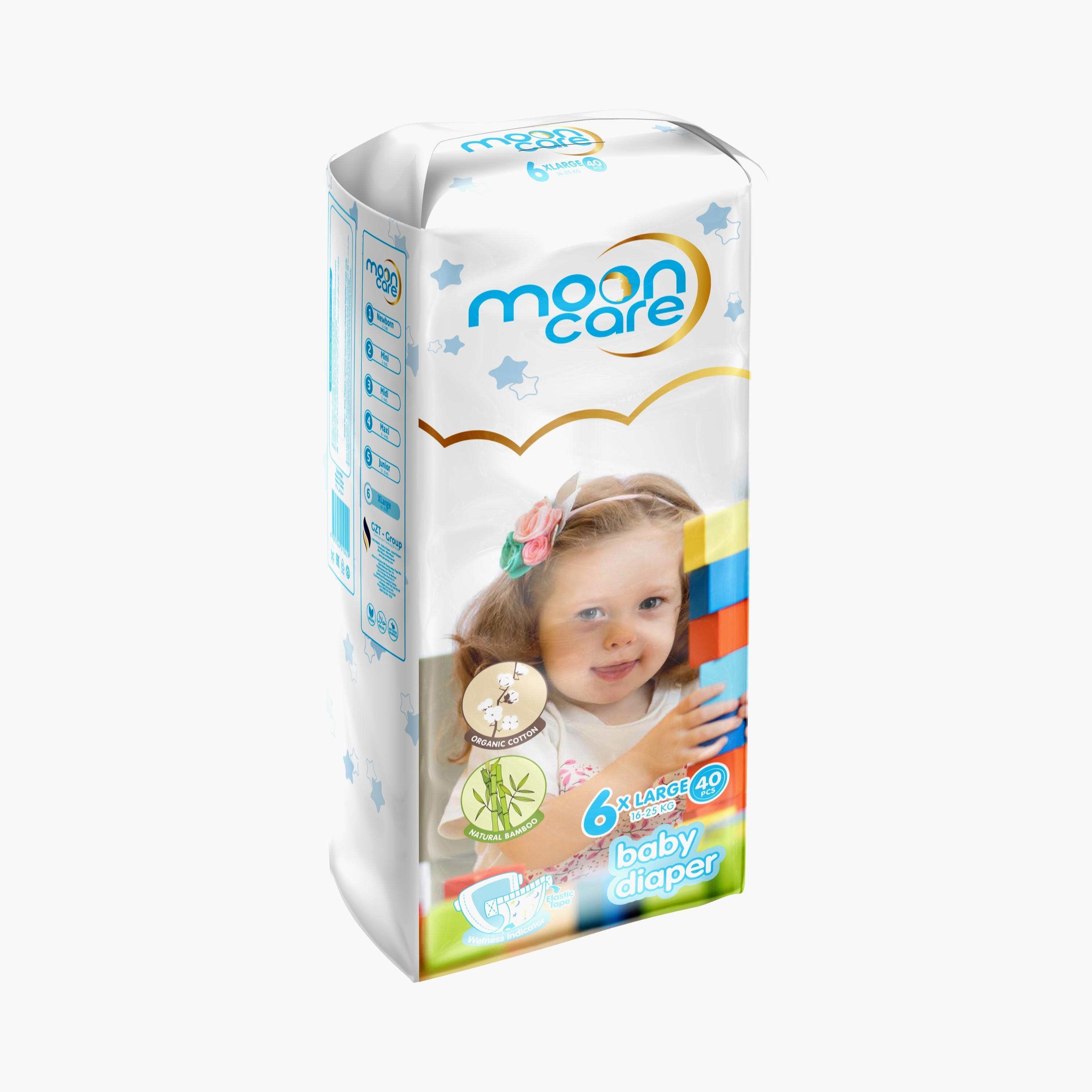 Mooncare 40-Piece Disposable Diapers - Size 6 - Extra Large - 16-25kg-baby-diapering-diapers-image-2