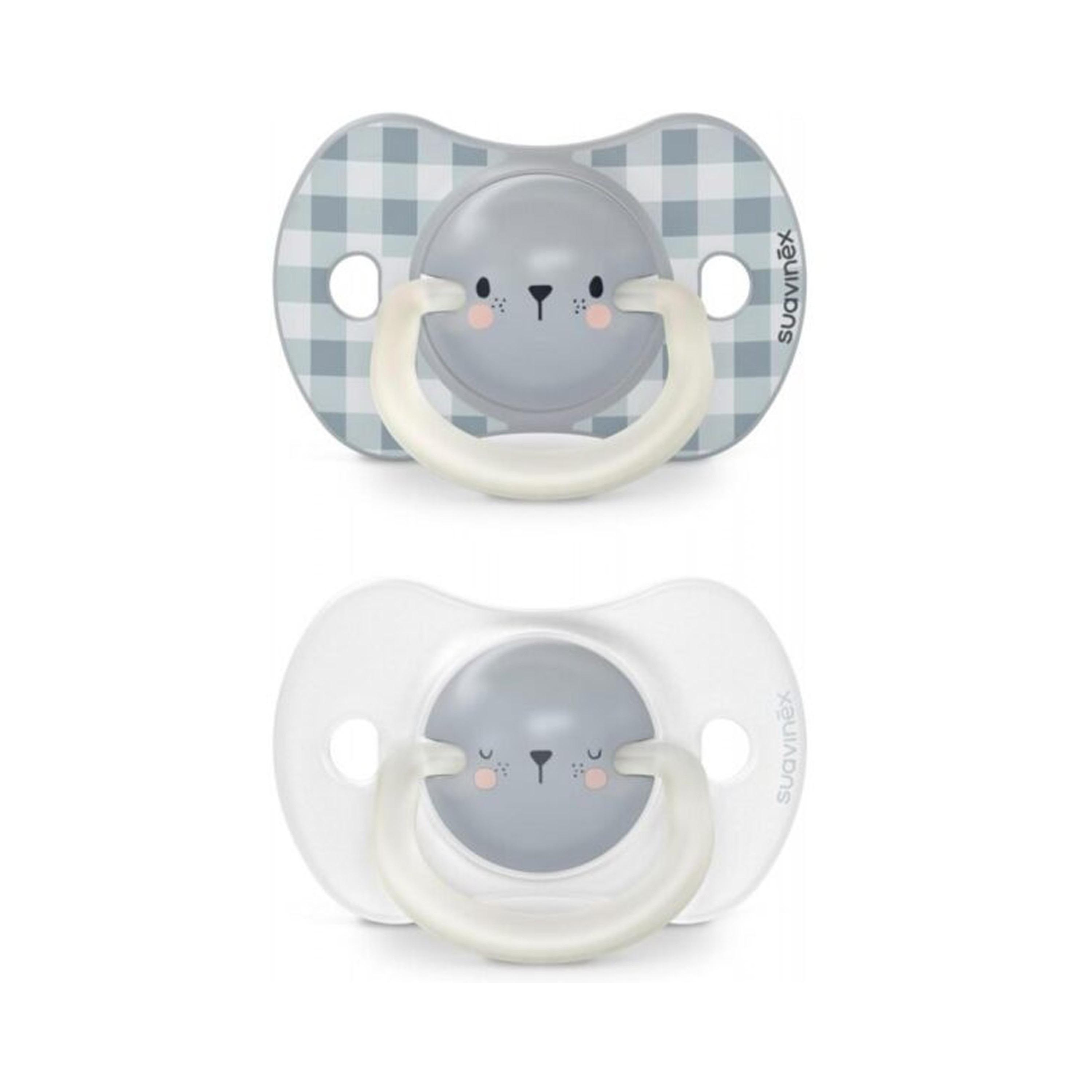 Suavinex Night Phy Soother S 0/6M 2U Bear L3-baby-feeding-pacifiers-image-1