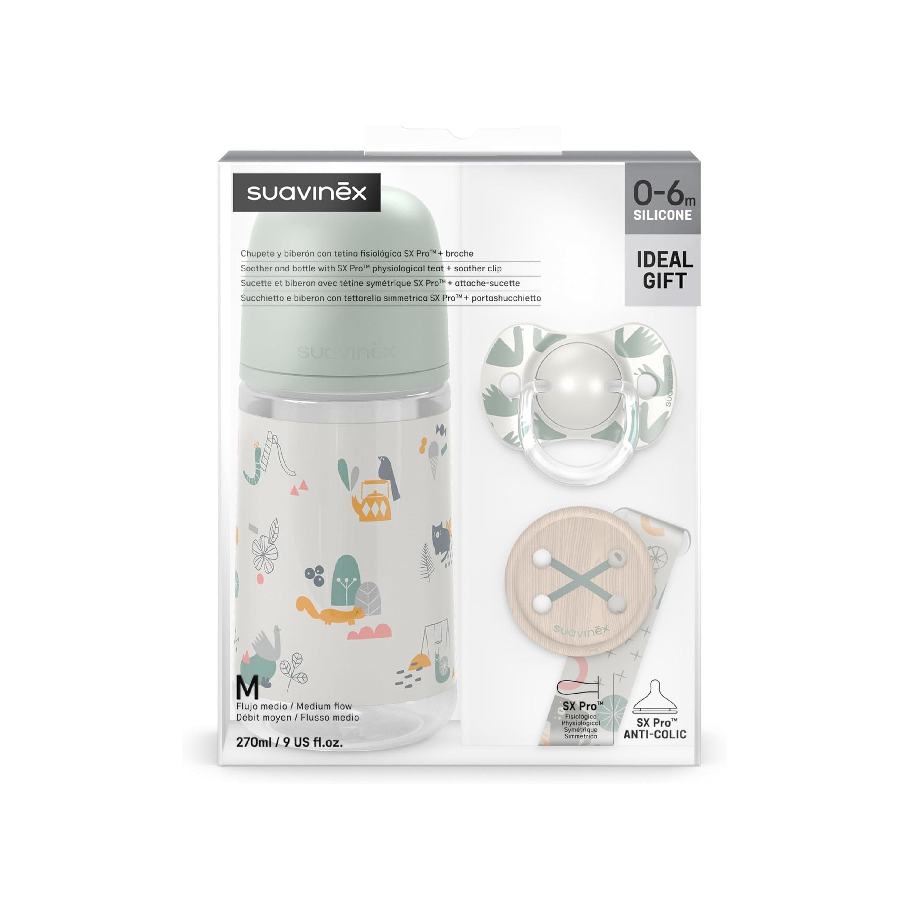 Suavinex Set 270ml+Soother Phy 6/18+Clip Walk L3-baby-feeding-feedingbottles-bottlesandteats-image-3