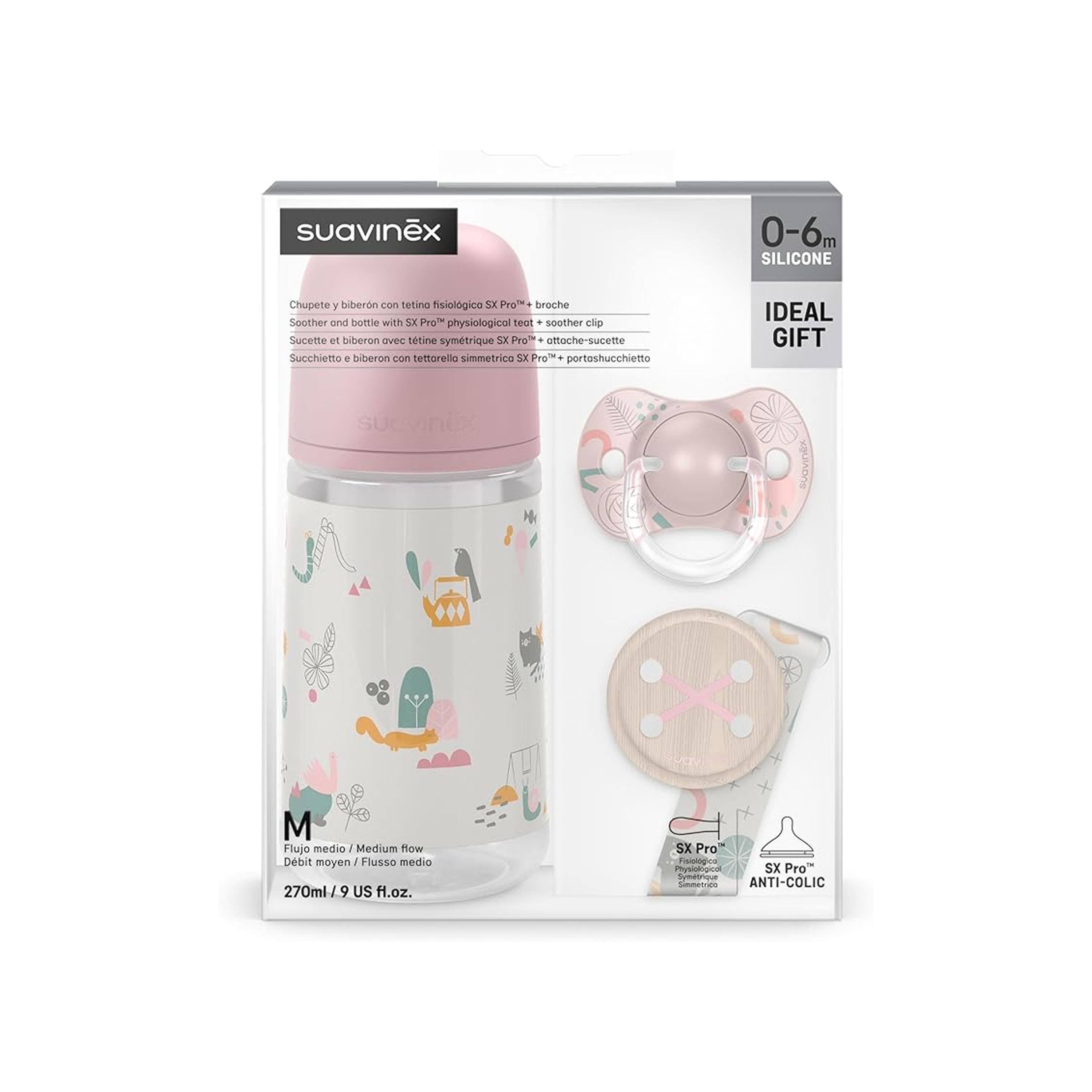 Suavinex Set 270ml+Soother Phy 6/18+Clip Walk L3-baby-feeding-feedingbottles-bottlesandteats-image-3