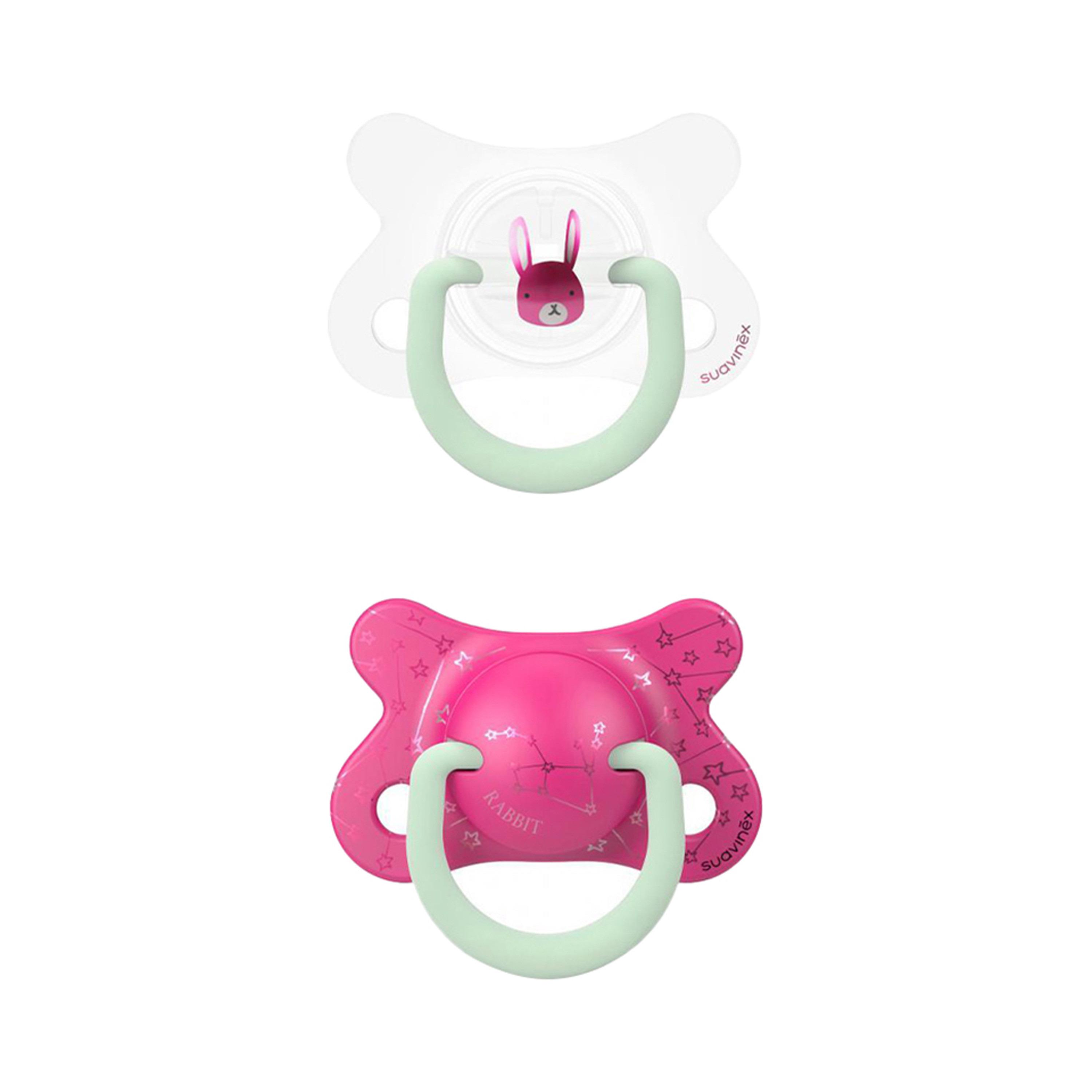 Suavinex Night Fus Soother S -2/4M Rabbit Pk-baby-feeding-pacifiers-image-1