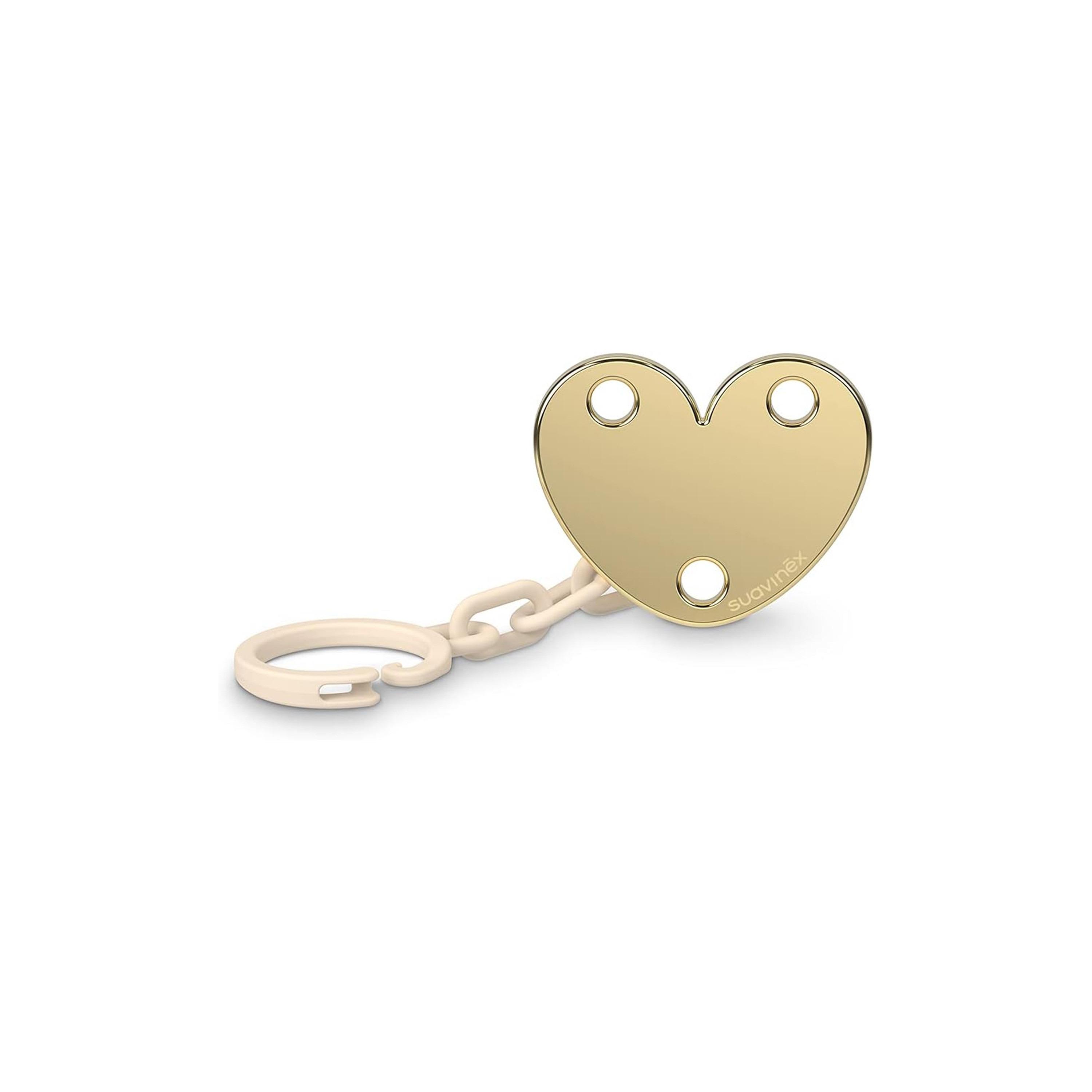 مشبك لهاية فاخر بتصميم قلب تشكيلة "جوي" باللون البيج - من صوافينيكس-baby-feeding-pacifiers-image-2