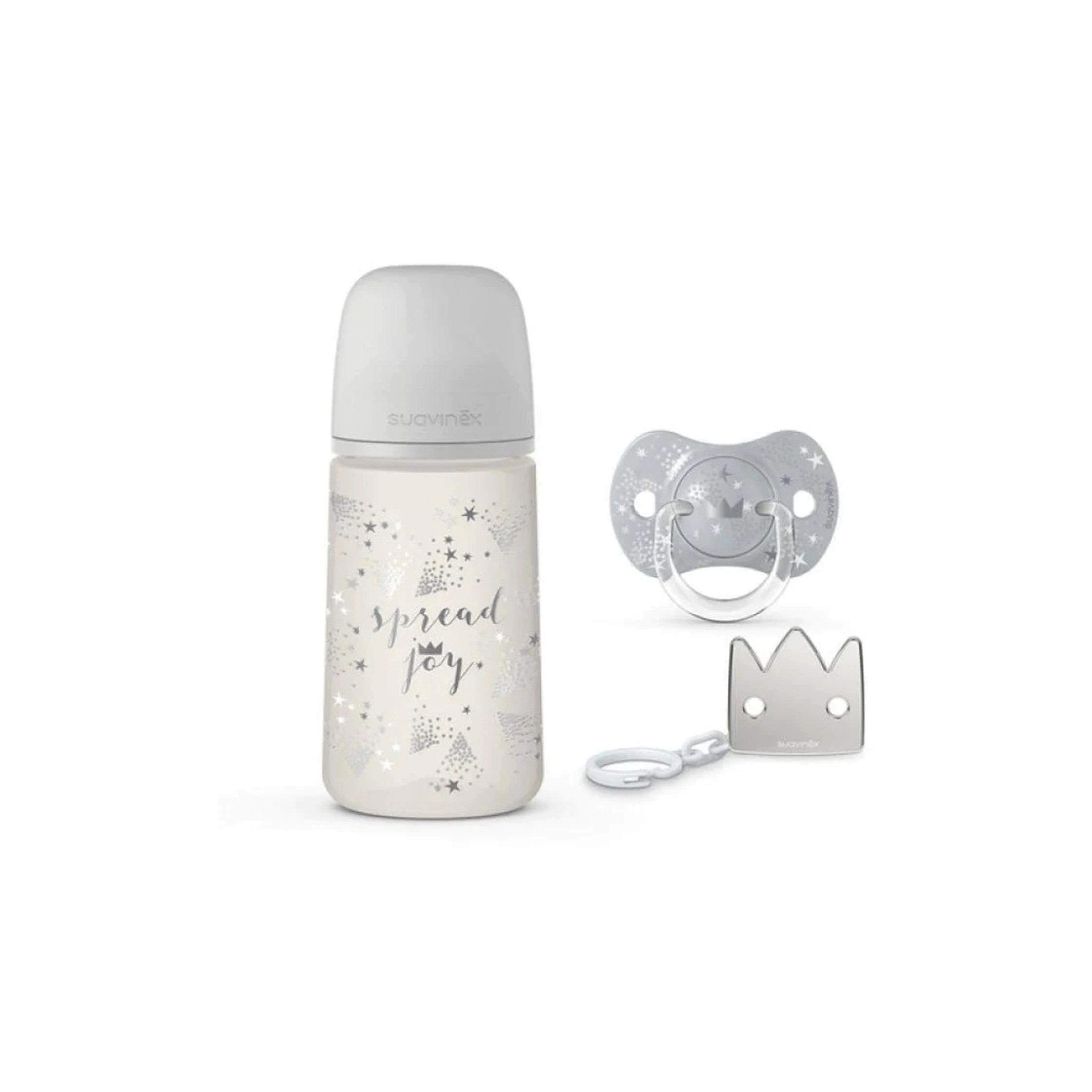 Suavinex Set 270ml+Soother Phy 0/6+Clip Joy Gy-baby-feeding-feedingbottles-bottlesandteats-image-1