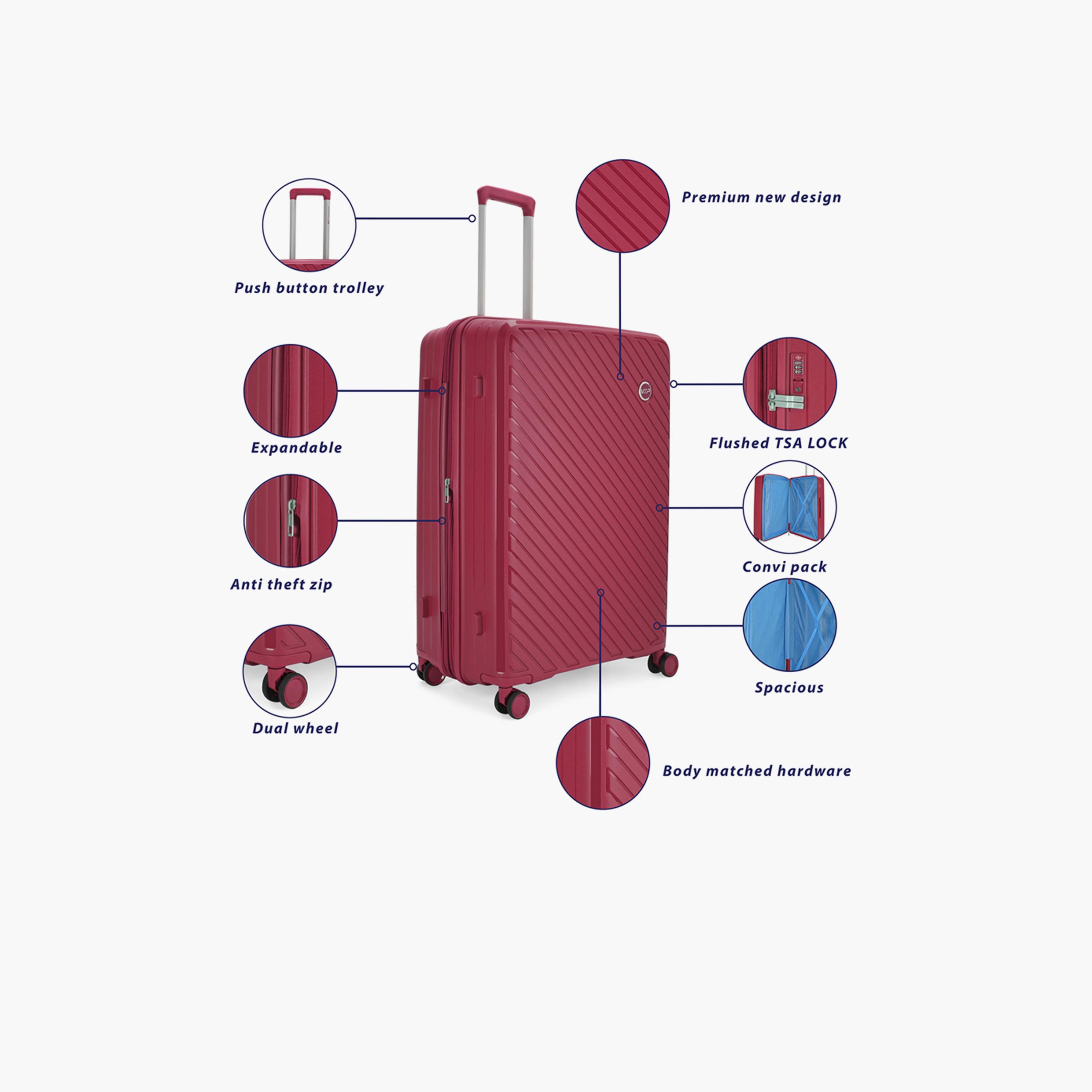 VIP Haze Plus 56 CM Small Cabin Polycarbonate Hard Sided 4-Wheeler Spinner Trolley Bag with TSA-approved Combination Lock | HAZE PLUS-travel-luggagesandbags-luggage-image-7