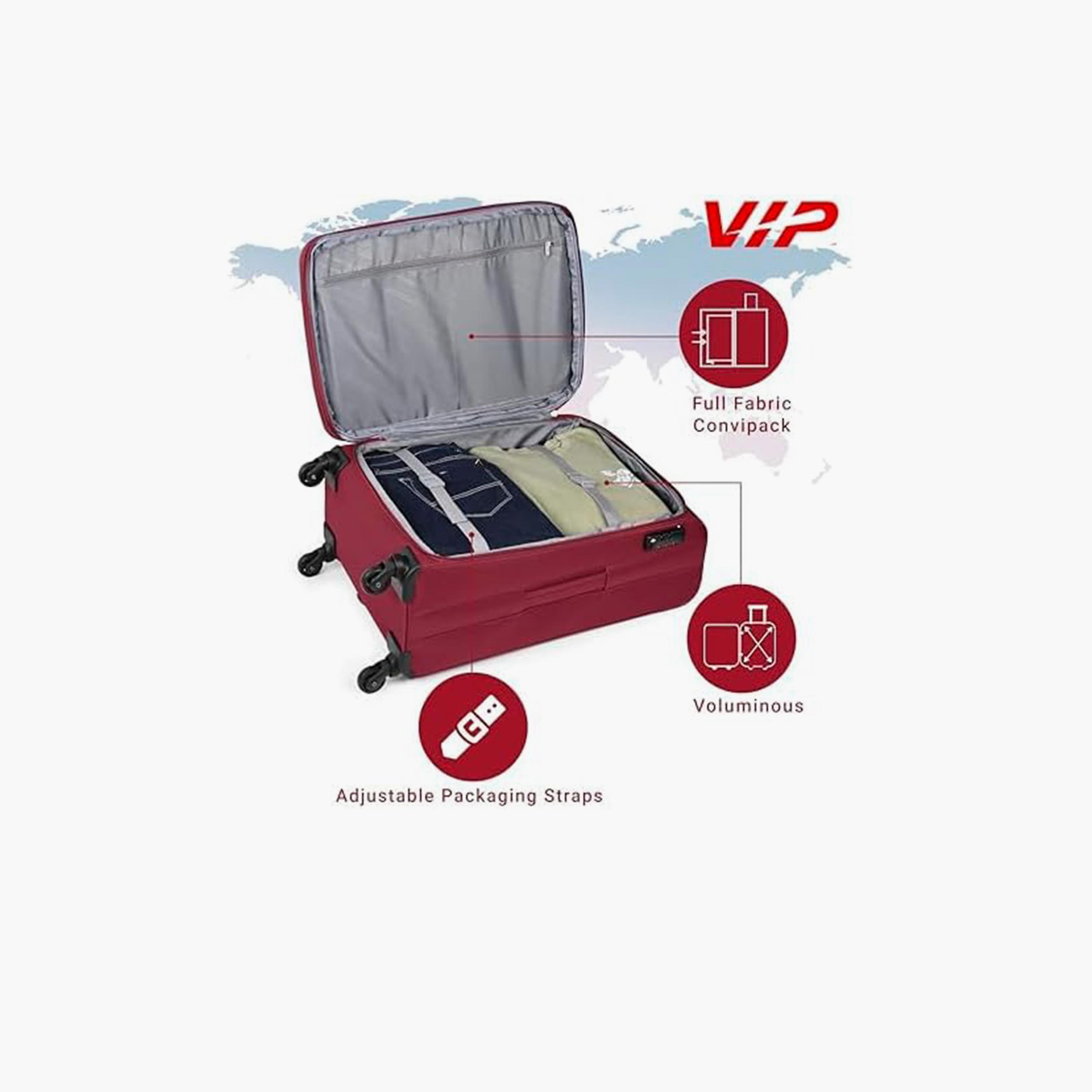 VIP Toronto Plus 55 CM Small Cabin Nylon Soft Sided 4-Wheeler Spinner Trolley Bag with TSA-approved Combination Lock | VIP TORONTO PLUS-travel-luggagesandbags-luggage-image-5