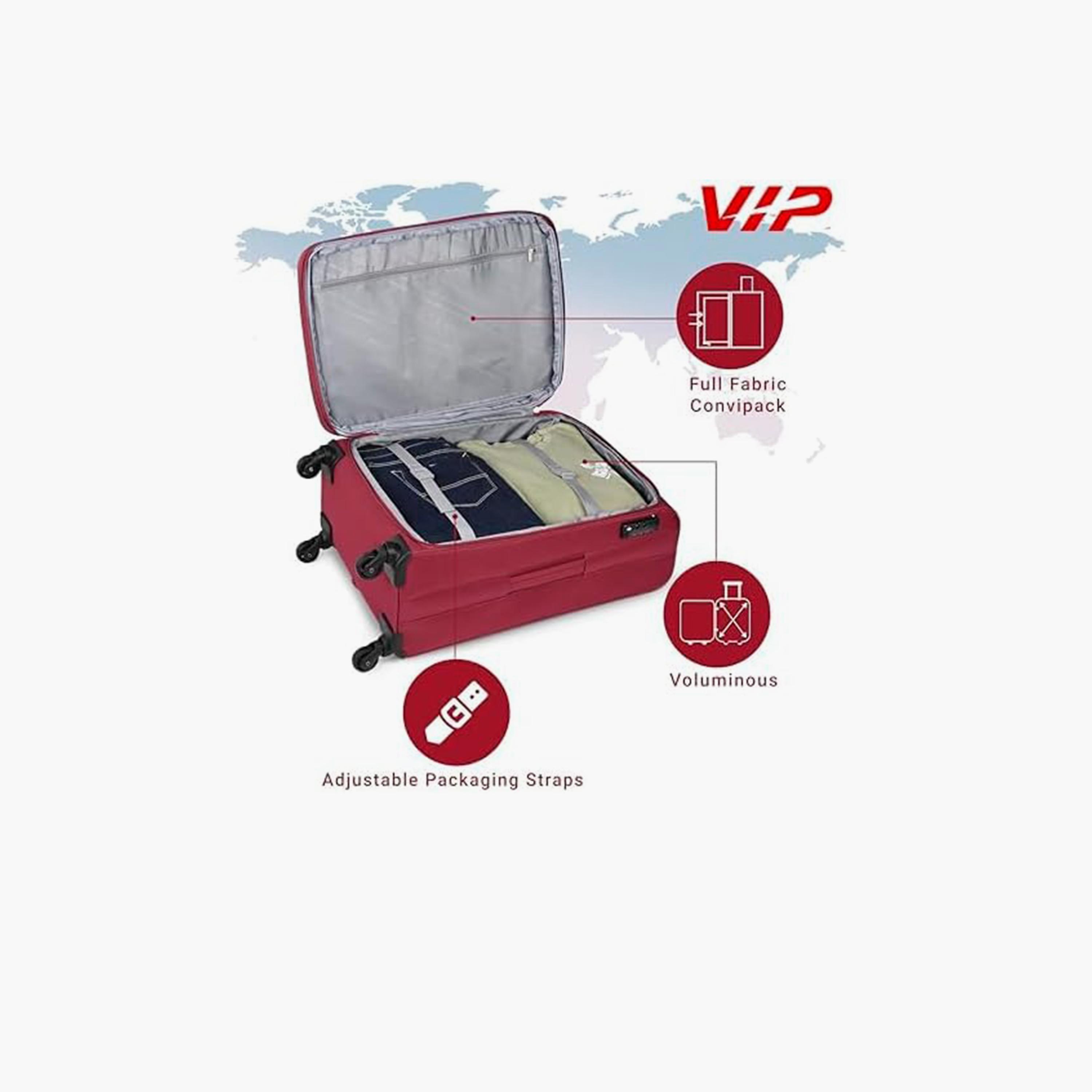 VIP Toronto Plus 69 CM Medium Check-in Nylon Soft Sided 4-Wheeler Spinner Trolley Bag with TSA-approved Combination Lock | VIP TORONTO PLUS-travel-luggagesandbags-luggage-image-5