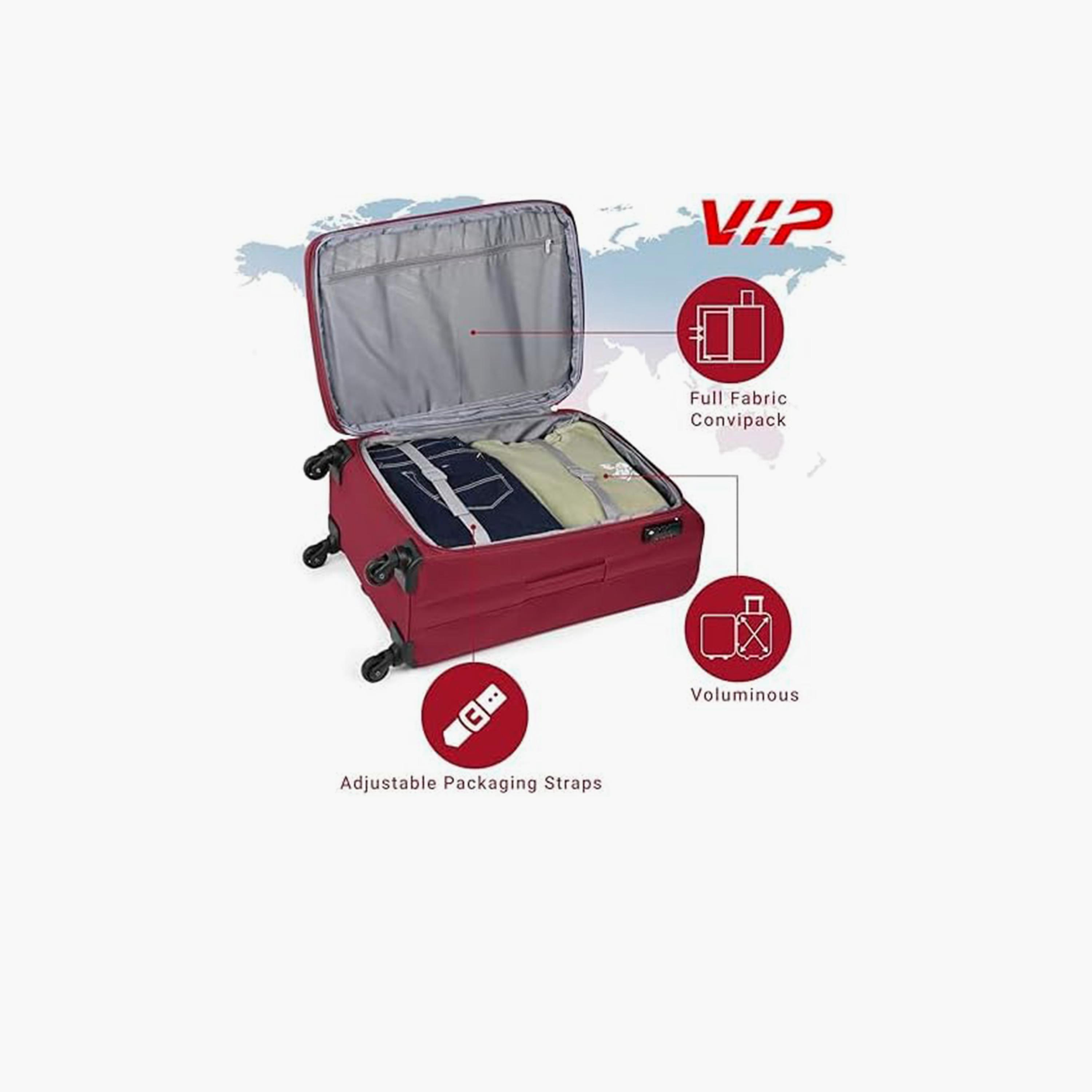 VIP Toronto Plus 79 CM Large Check-in Nylon Soft Sided 4-Wheeler Spinner Trolley Bag with TSA-approved Combination Lock | VIP TORONTO PLUS-travel-luggagesandbags-luggage-image-5