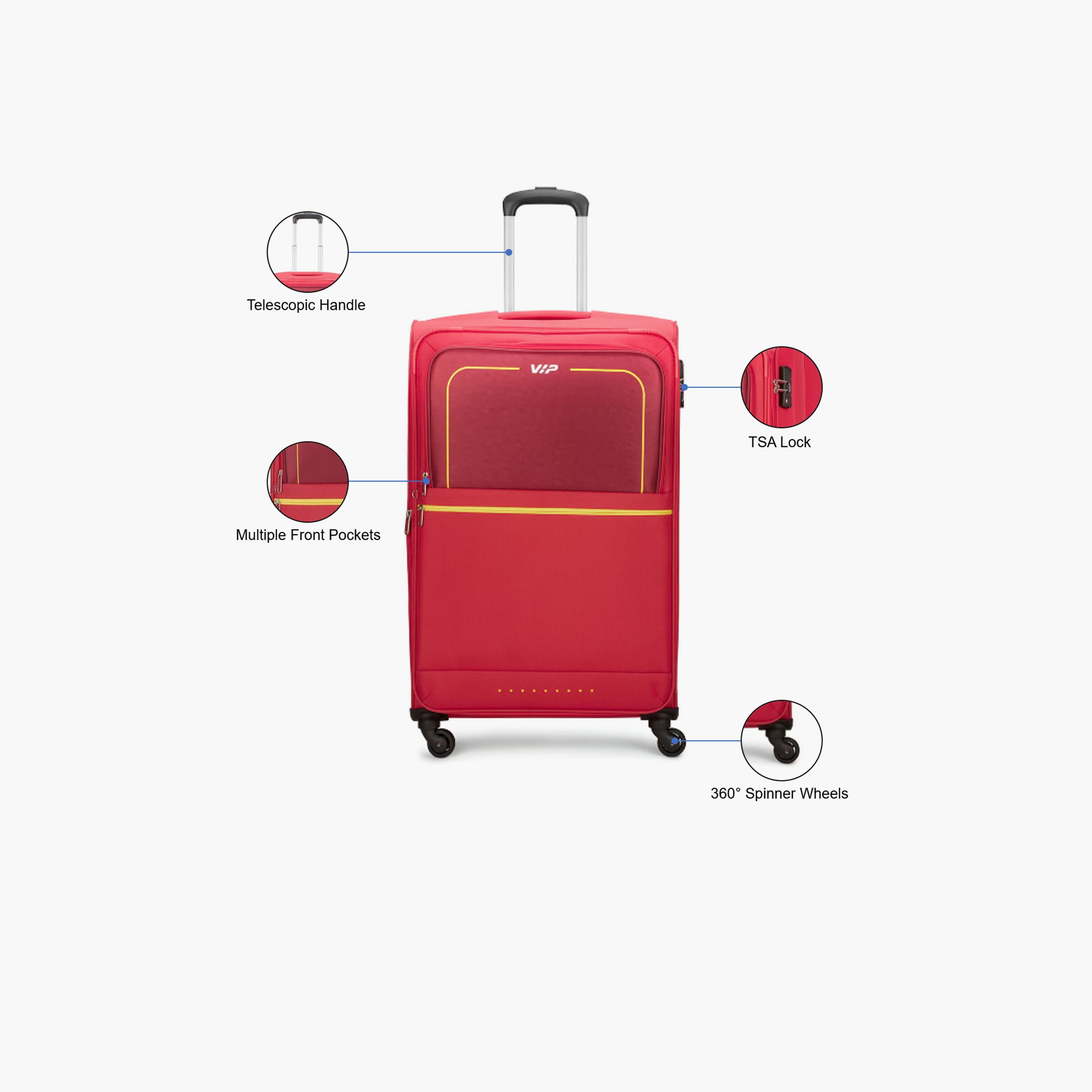 VIP Evolve Plus 79 CM Large Check-in Nylon Soft Sided 4-Wheeler Spinner Trolley Bag with TSA-approved Combination Lock | VIP EVOLVE PLUS-travel-luggagesandbags-luggage-image-3