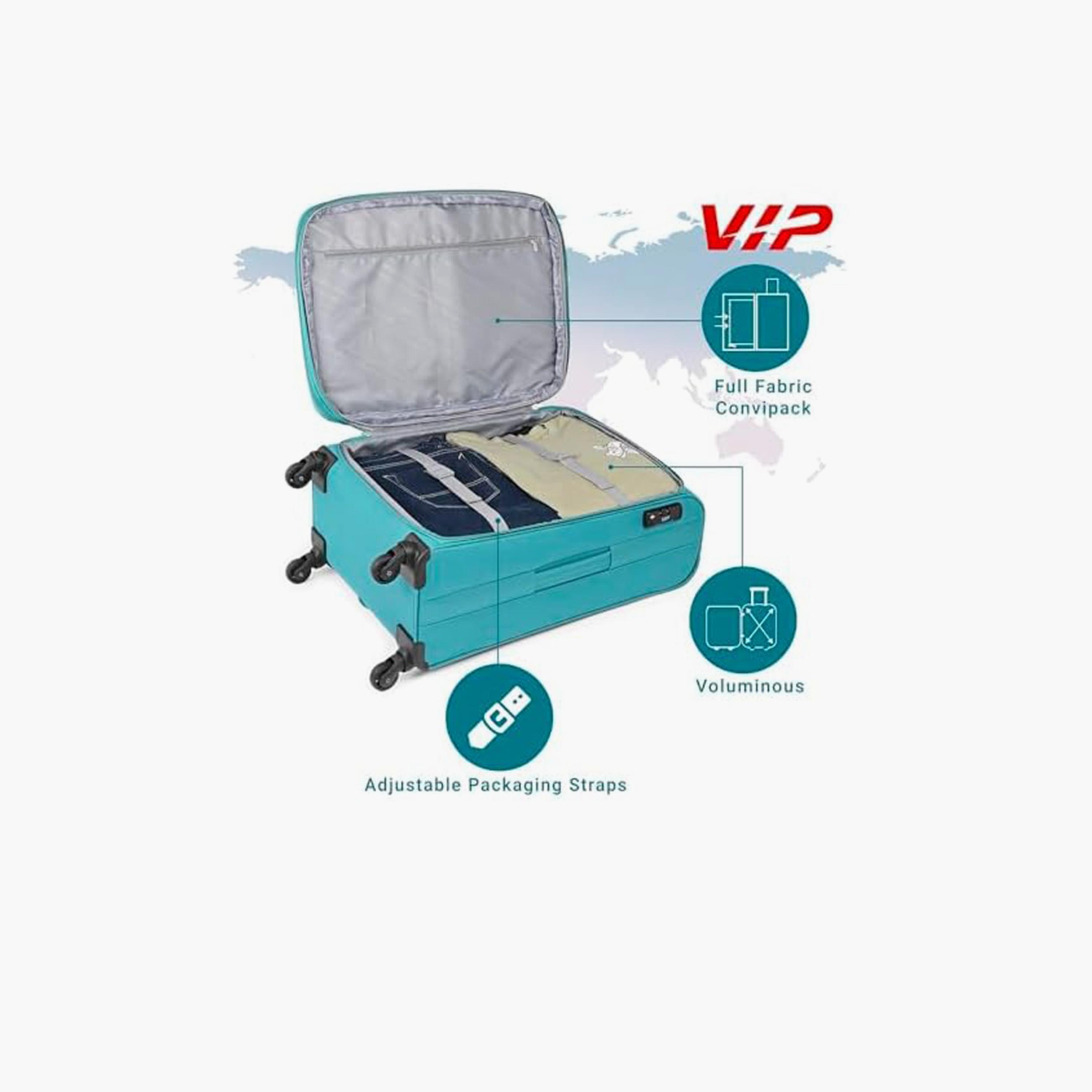 VIP Evolve Plus 79 CM Large Check-in Nylon Soft Sided 4-Wheeler Spinner Trolley Bag with TSA-approved Combination Lock | VIP EVOLVE PLUS-travel-luggagesandbags-luggage-image-5