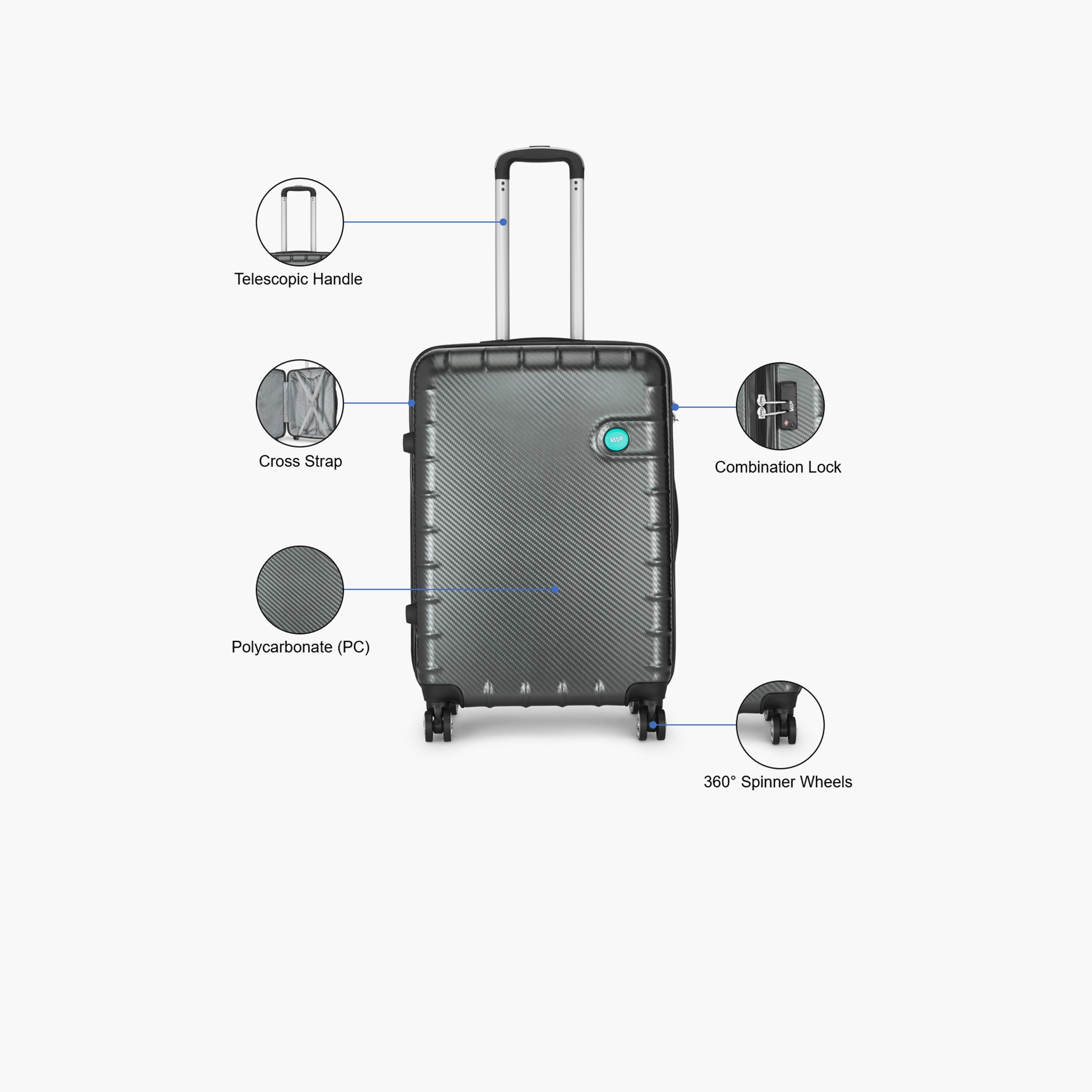 VIP Lisbon 57 CM Small Cabin Polycarbonate Hard Sided 4-Wheeler Spinner Trolley Bag with Combination Lock | VIP LISBON-travel-luggagesandbags-luggage-image-3