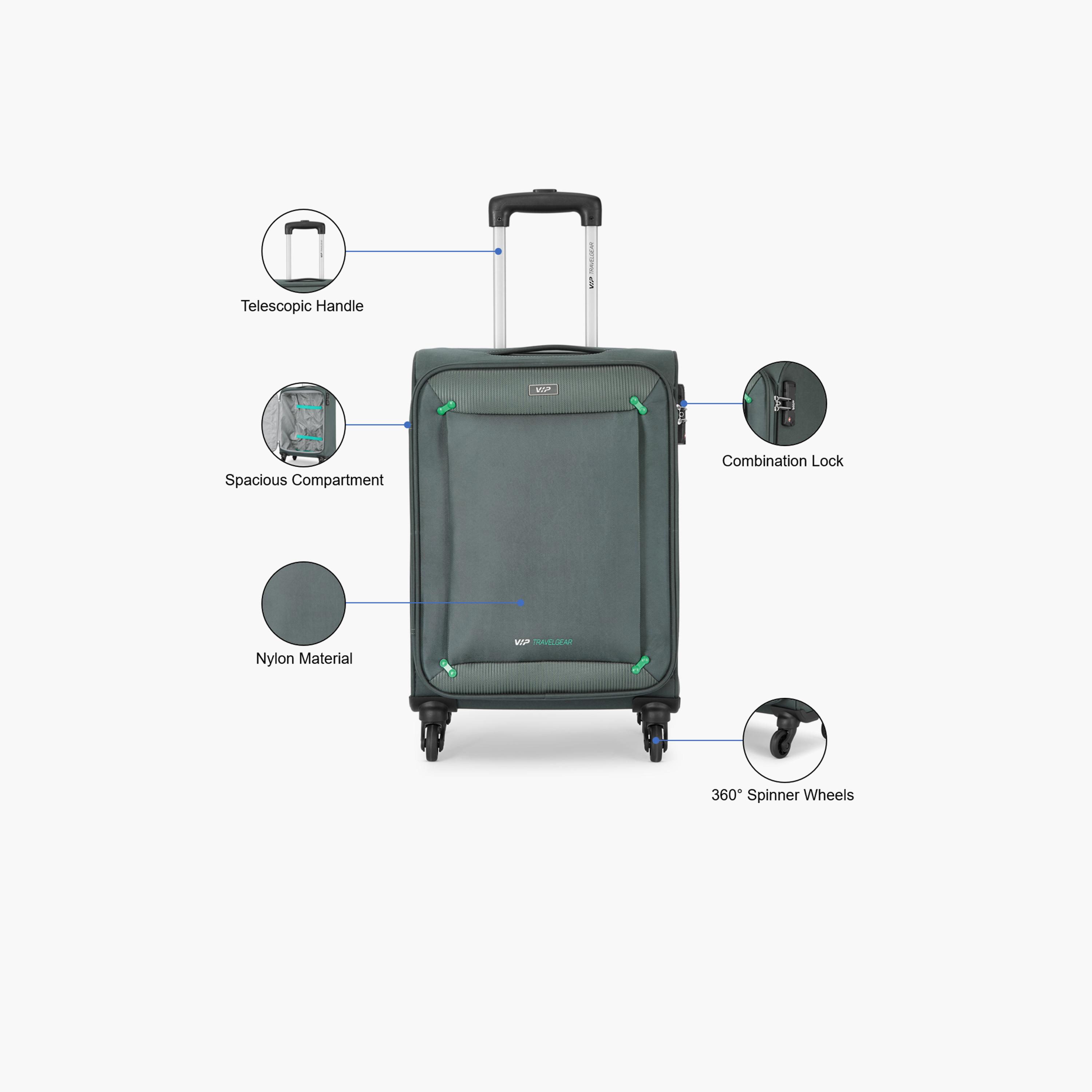 VIP Staple Plus 80 CM Large Check-in Nylon Soft Sided 4-Wheeler Spinner Trolley Bag with Combination Lock | VIP STAPLE PLUS-travel-luggagesandbags-luggage-image-3