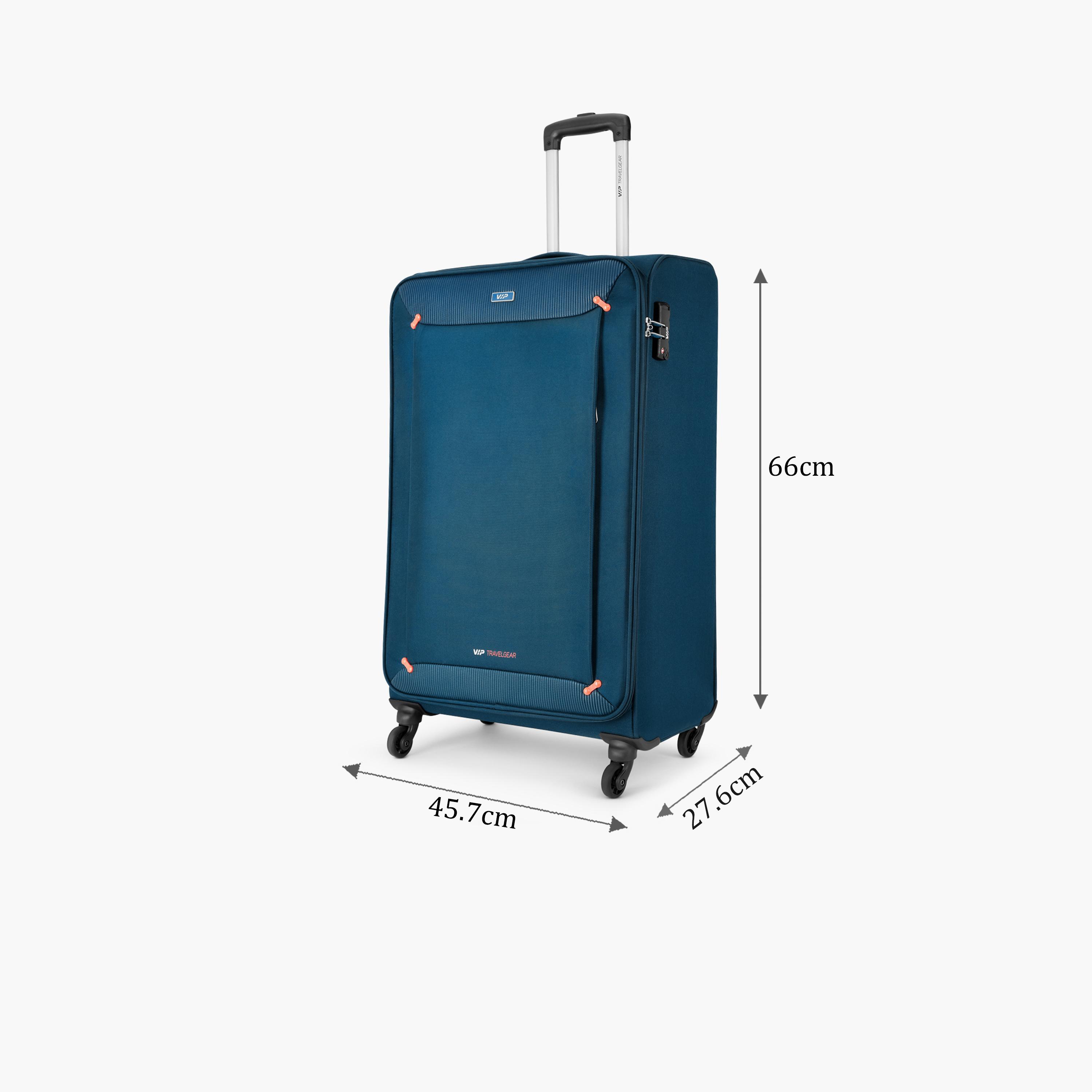 VIP Staple Plus 69 CM Medium Check-in Nylon Soft Sided 4-Wheeler Spinner Trolley Bag with Combination Lock | VIP STAPLE PLUS-travel-luggagesandbags-luggage-image-2