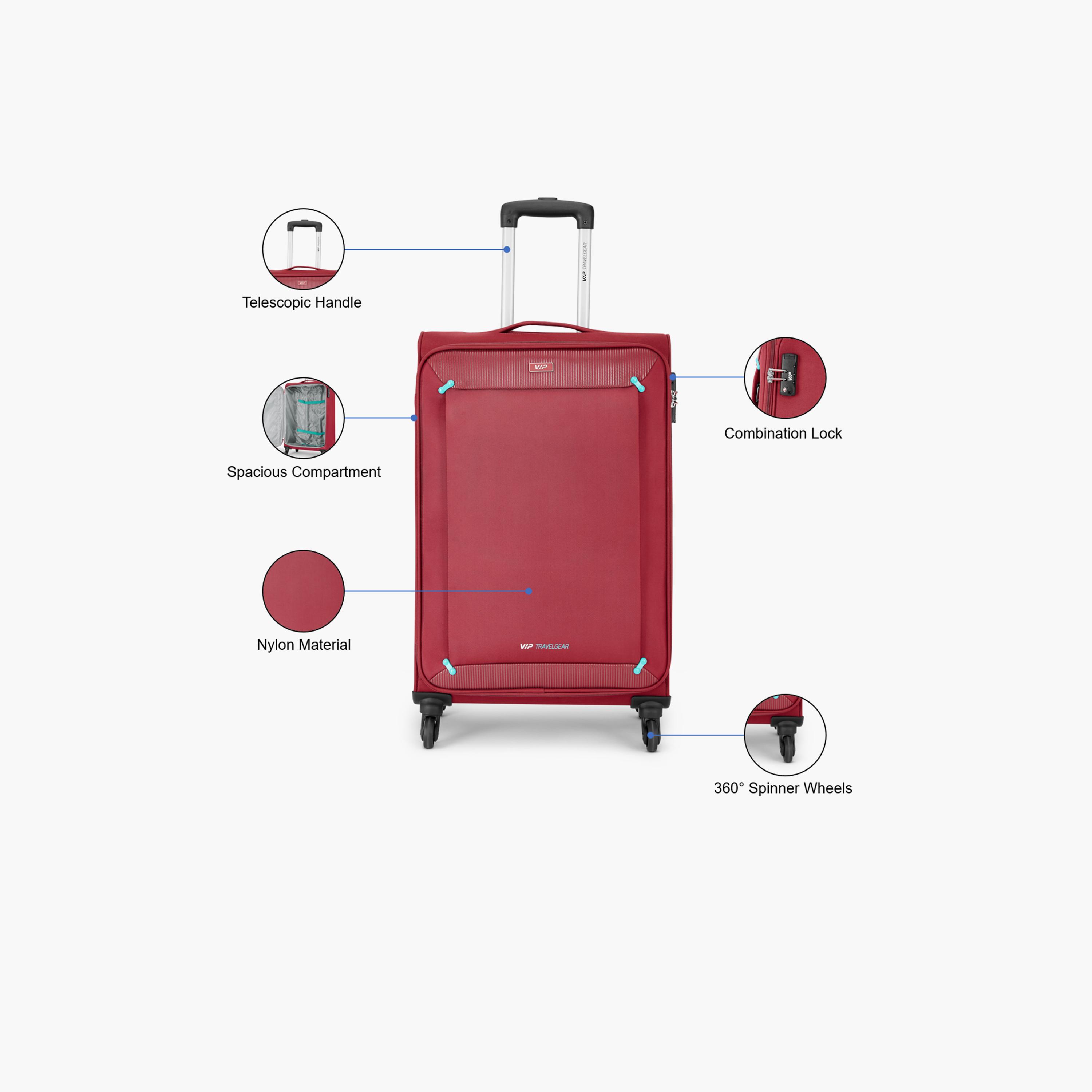 VIP Staple Plus 57 CM Small Cabin Nylon Soft Sided 4-Wheeler Spinner Trolley Bag with Combination Lock | VIP STAPLE PLUS-travel-luggagesandbags-luggage-image-3