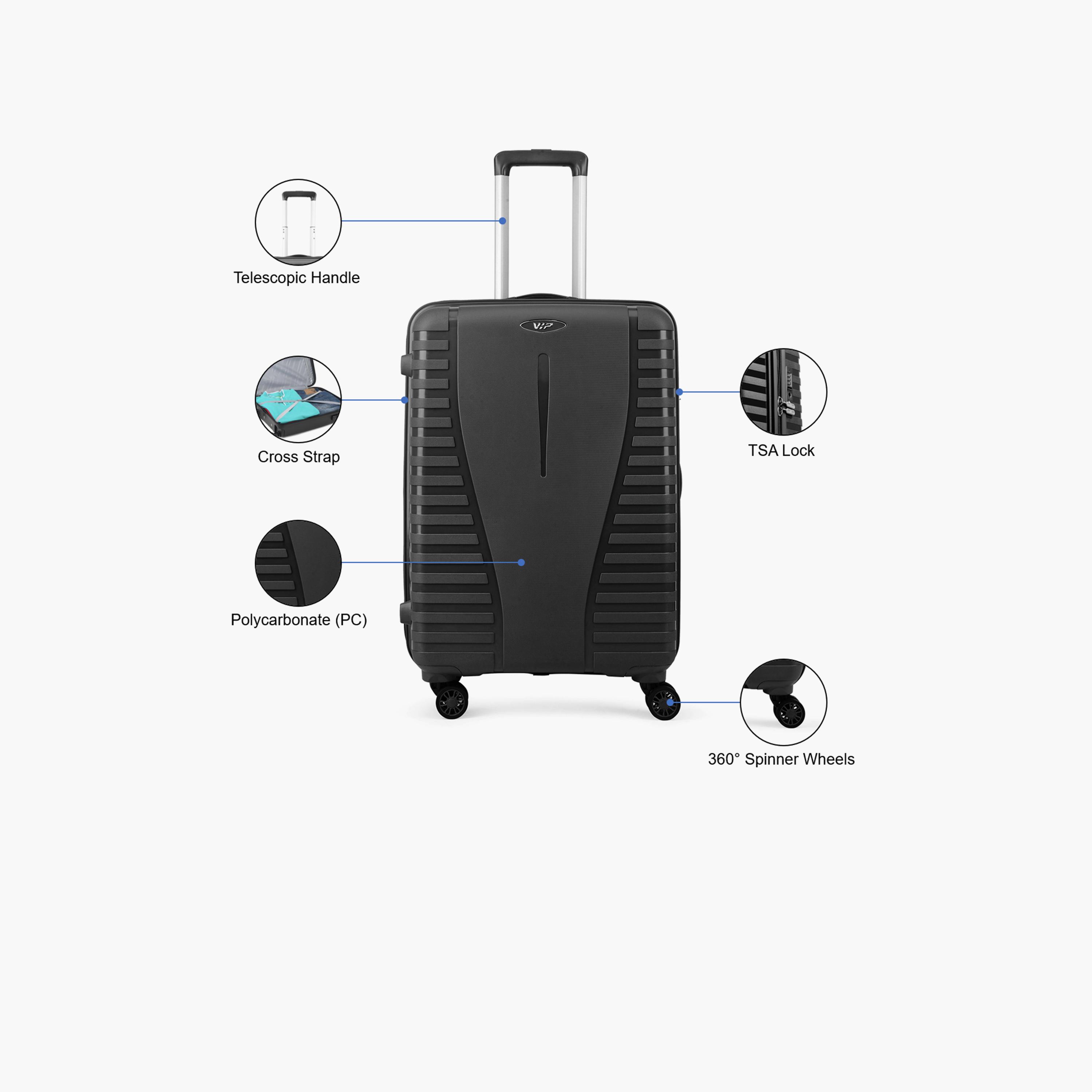 VIP Quest Plus 66 CM Medium Check-in Polycarbonate Hard Sided 4-Wheeler Spinner Trolley Bag with TSA-approved Combination Lock | VIP QUEST PLUS-travel-luggagesandbags-luggage-image-3