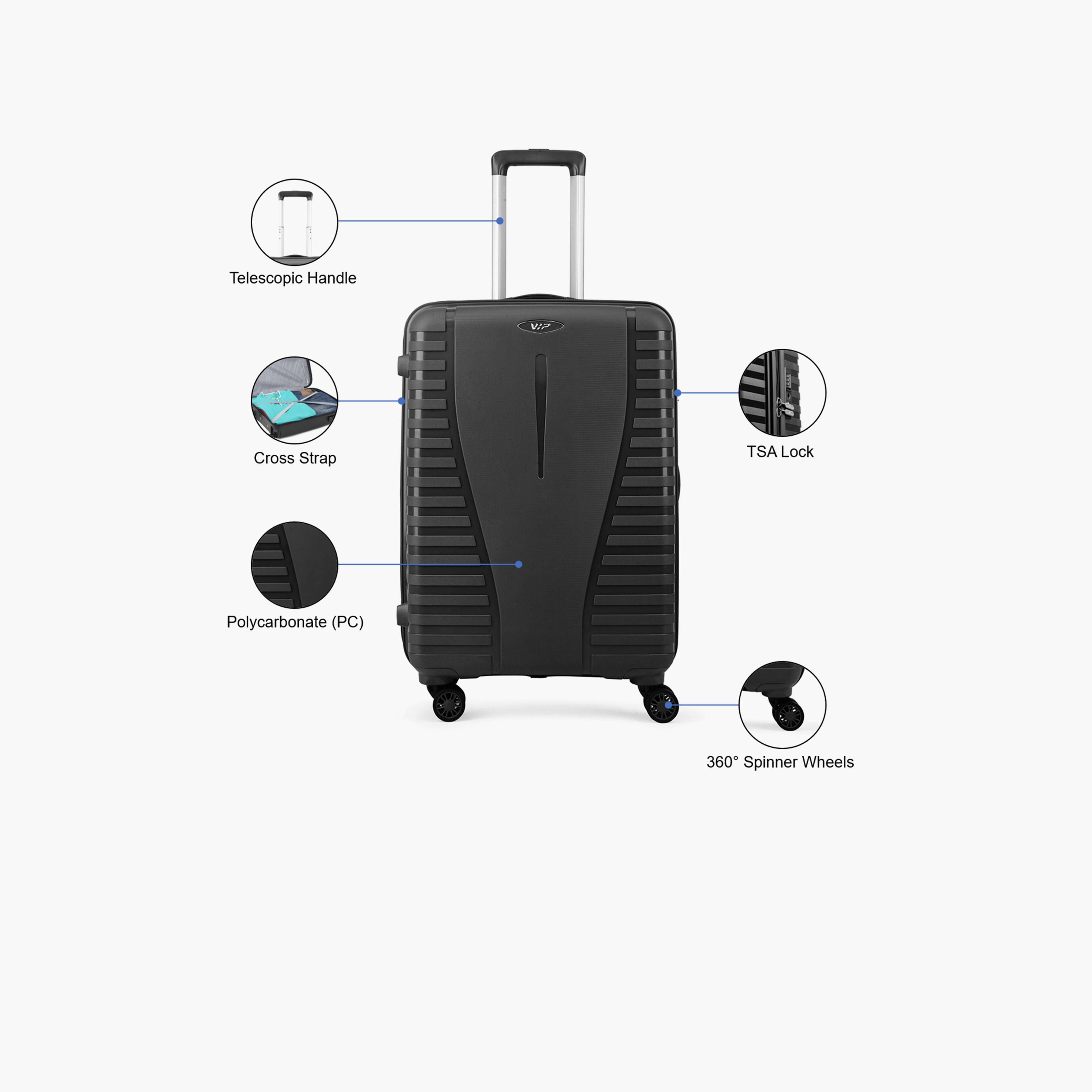 VIP Quest Plus 76 CM Large Check-in Polycarbonate Hard Sided 4-Wheeler Spinner Trolley Bag with TSA-approved Combination Lock | VIP QUEST PLUS-travel-luggagesandbags-luggage-image-3