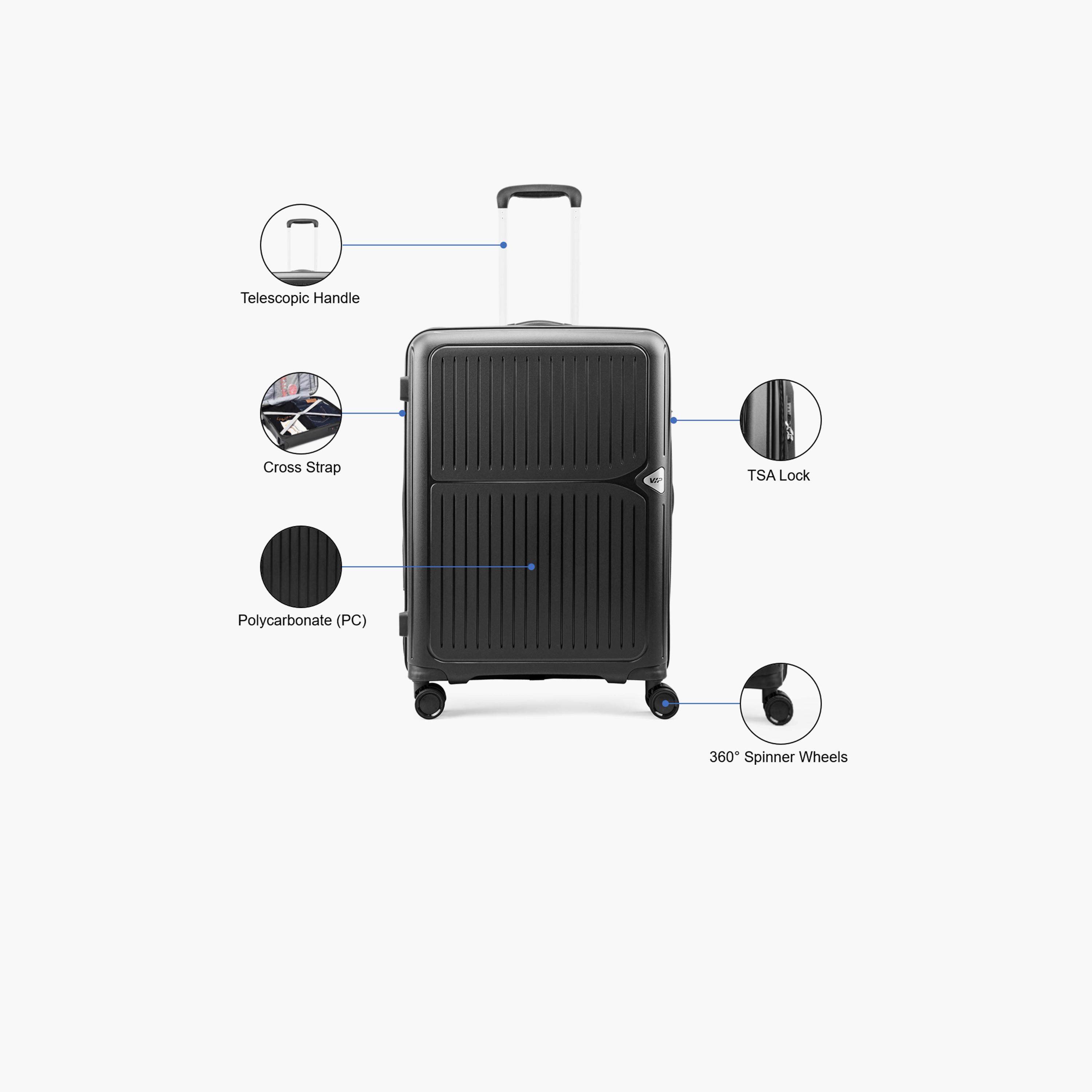 VIP Locus Max 67 CM Medium Check-in Polycarbonate Hard Sided 4-Wheeler Spinner Trolley Bag with TSA-approved Combination Lock | VIP LOCUS MAX-travel-luggagesandbags-luggage-image-3