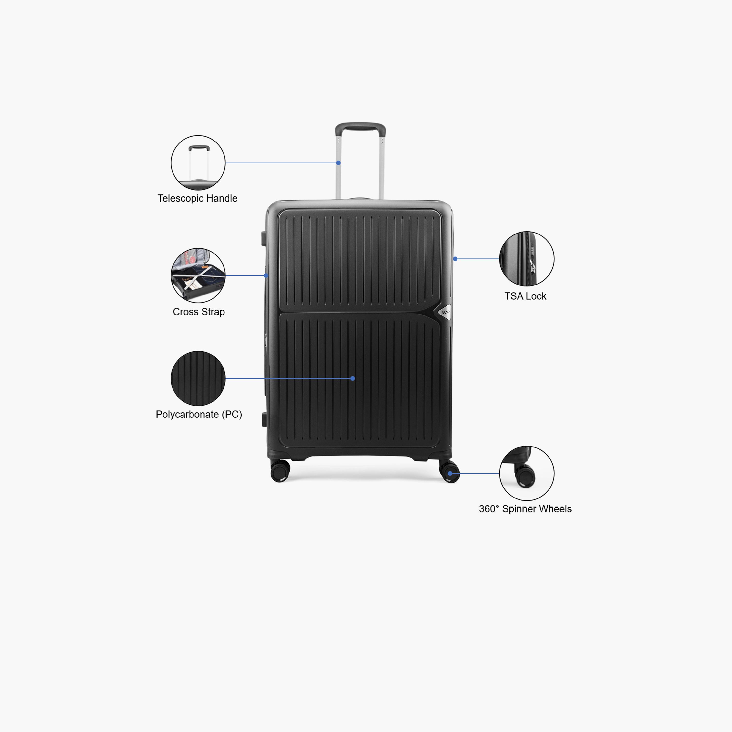 VIP Locus Max 79 CM Large Check-in Polycarbonate Hard Sided 4-Wheeler Spinner Trolley Bag with TSA-approved Combination Lock | VIP LOCUS MAX-travel-luggagesandbags-luggage-image-3