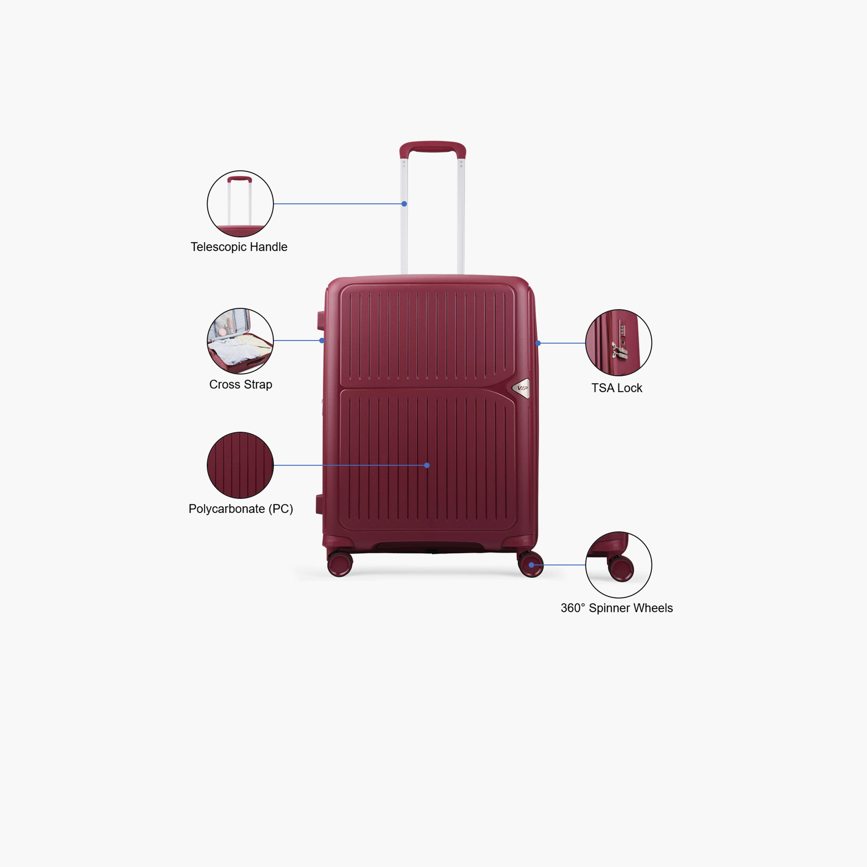 VIP Locus Max 67 CM Medium Check-in Polycarbonate Hard Sided 4-Wheeler Spinner Trolley Bag with TSA-approved Combination Lock | VIP LOCUS MAX-travel-luggagesandbags-luggage-image-3