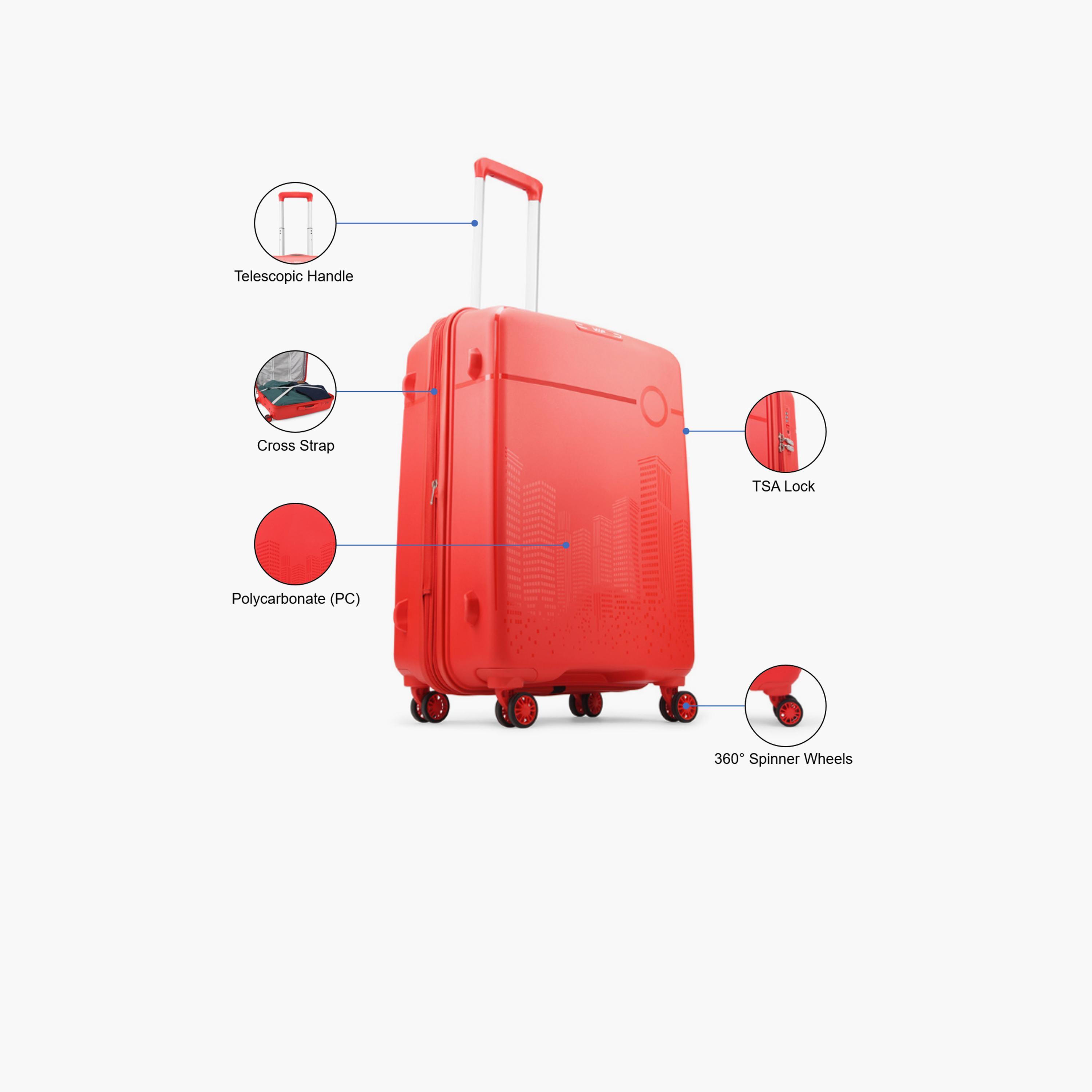 VIP Cityscape Plus 67 CM Medium Check-in Polypropylene Hard Sided 4-Wheeler Spinner Trolley Bag with TSA-approved Combination Lock | VIP CITYSCAPE PLUS-travel-luggagesandbags-luggage-image-3