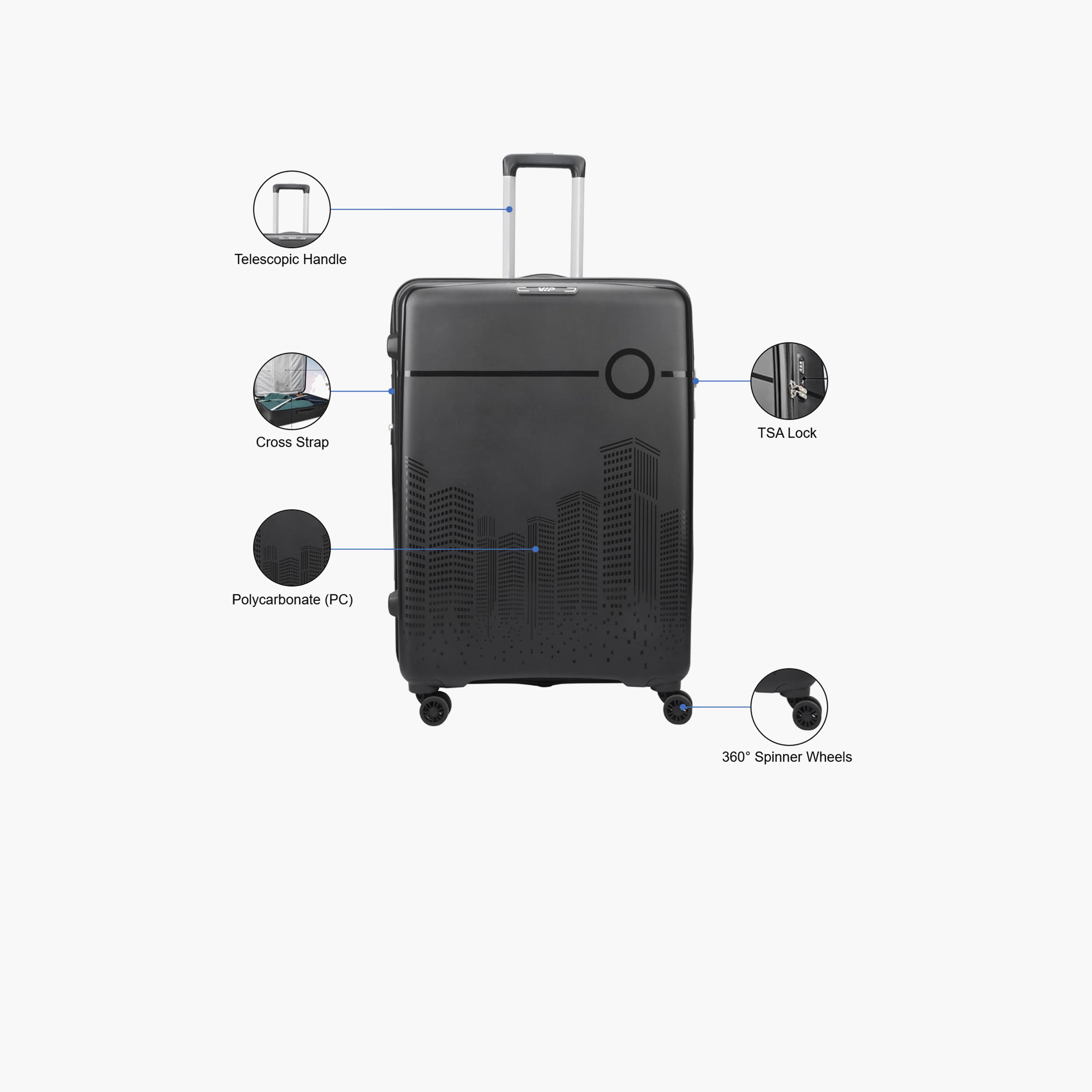 VIP Cityscape Plus 55 CM Small Cabin Polypropylene Hard Sided 4-Wheeler Spinner Trolley Bag with TSA-approved Combination Lock | VIP CITYSCAPE PLUS-travel-luggagesandbags-luggage-image-3