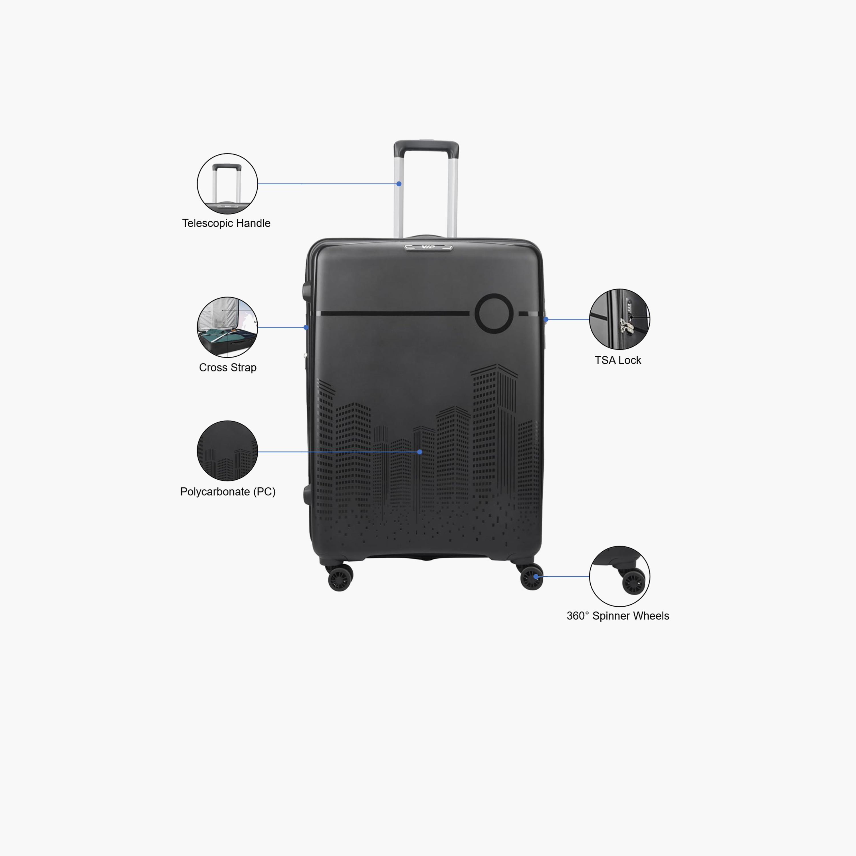 VIP Cityscape Plus 67 CM Medium Check-in Polypropylene Hard Sided 4-Wheeler Spinner Trolley Bag with TSA-approved Combination Lock | VIP CITYSCAPE PLUS-travel-luggagesandbags-luggage-image-3