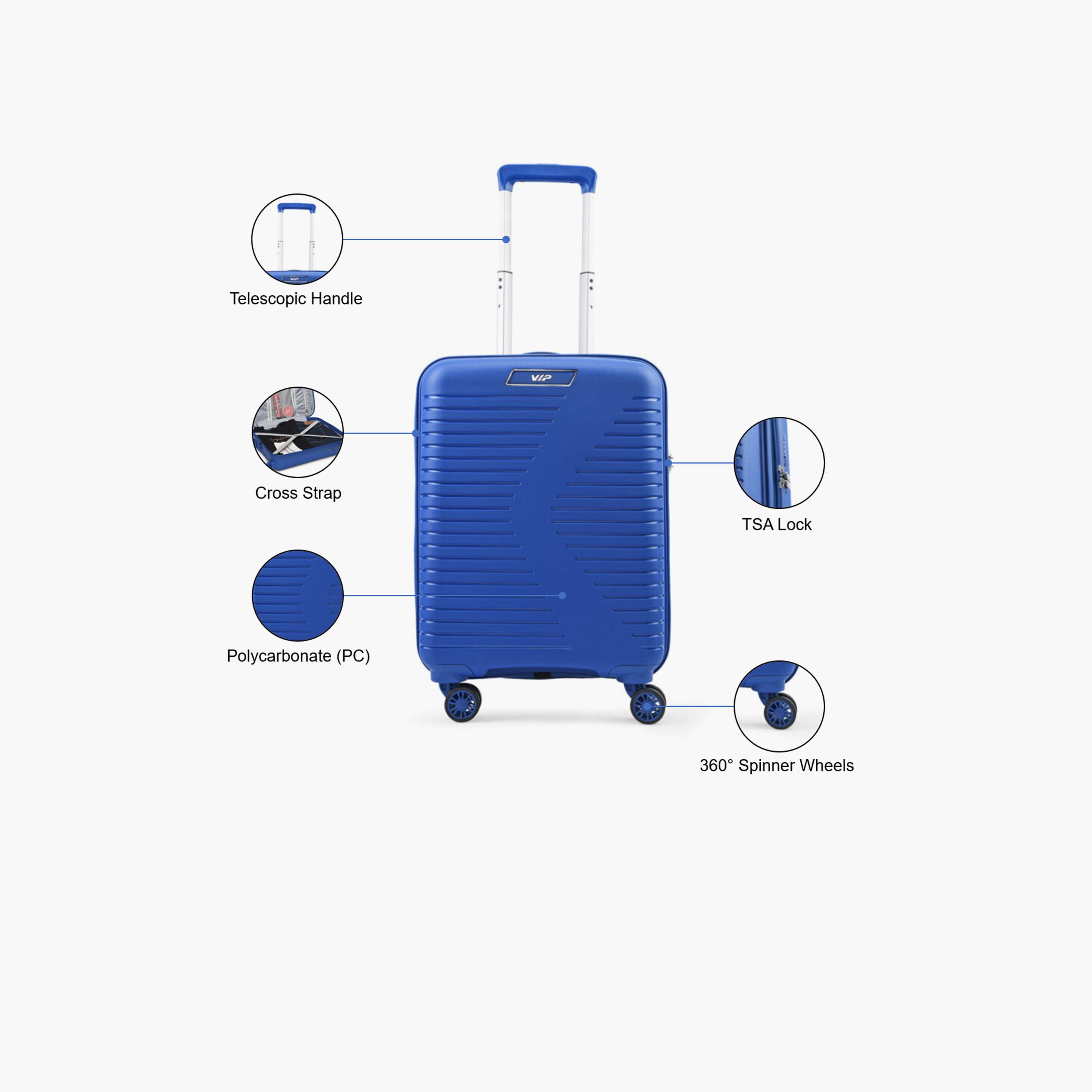VIP Karl Plus 55 CM Small Cabin Polypropylene Hard Sided 4-Wheeler Spinner Trolley Bag with TSA-approved Combination Lock | VIP KARL PLUS-travel-luggagesandbags-luggage-image-3