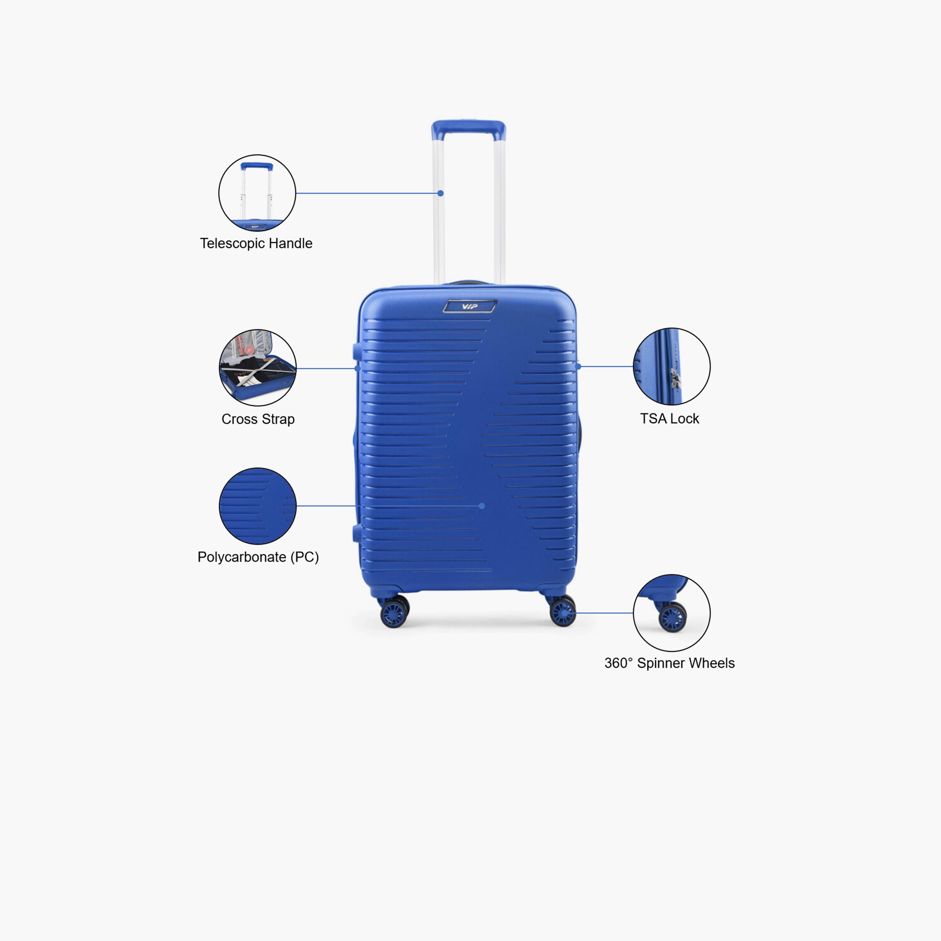 VIP Karl Plus 66 CM Medium Check-in Polypropylene Hard Sided 4-Wheeler Spinner Trolley Bag with TSA-approved Combination Lock | VIP KARL PLUS-travel-luggagesandbags-luggage-image-3