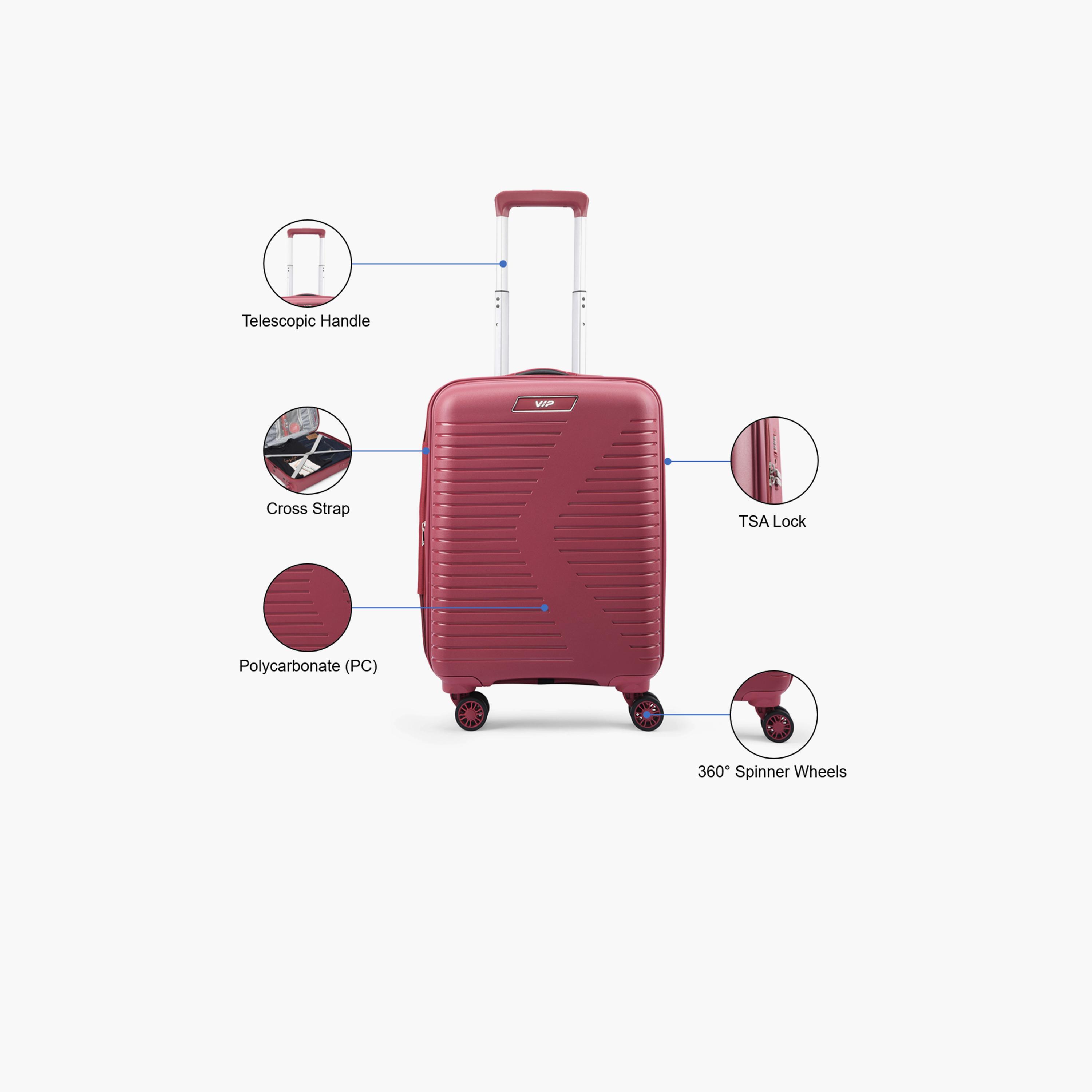 VIP Karl Plus 55 CM Small Cabin Polypropylene Hard Sided 4-Wheeler Spinner Trolley Bag with TSA-approved Combination Lock | VIP KARL PLUS-travel-luggagesandbags-luggage-image-3