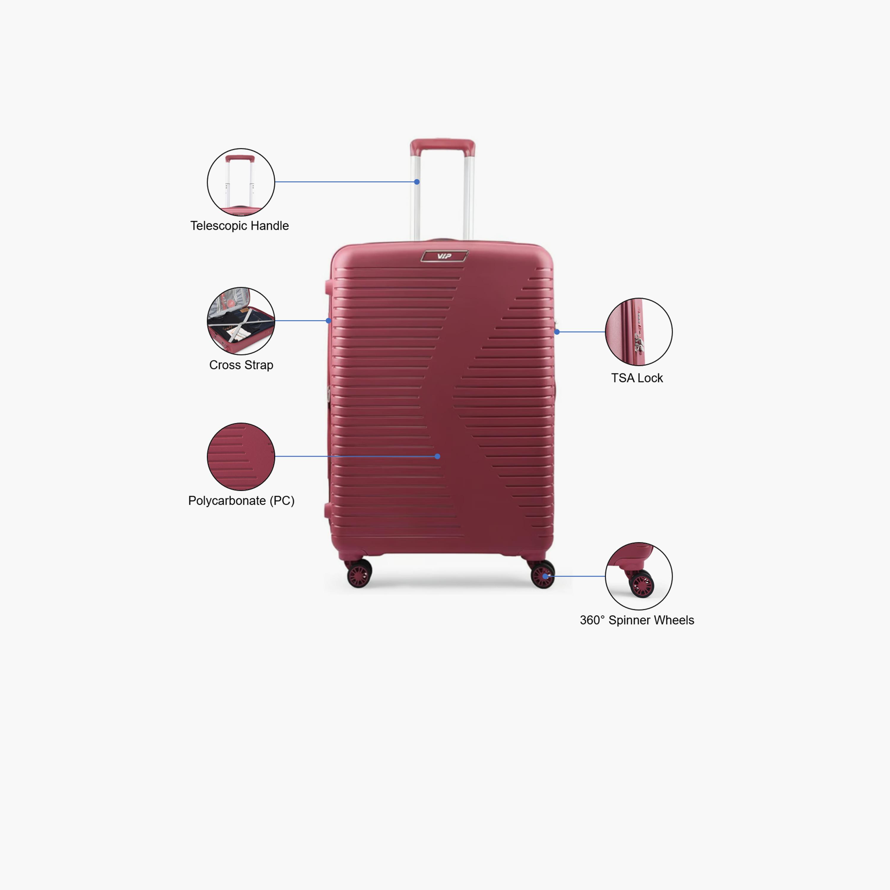 VIP Karl Plus 66 CM Medium Check-in Polypropylene Hard Sided 4-Wheeler Spinner Trolley Bag with TSA-approved Combination Lock | VIP KARL PLUS-travel-luggagesandbags-luggage-image-3