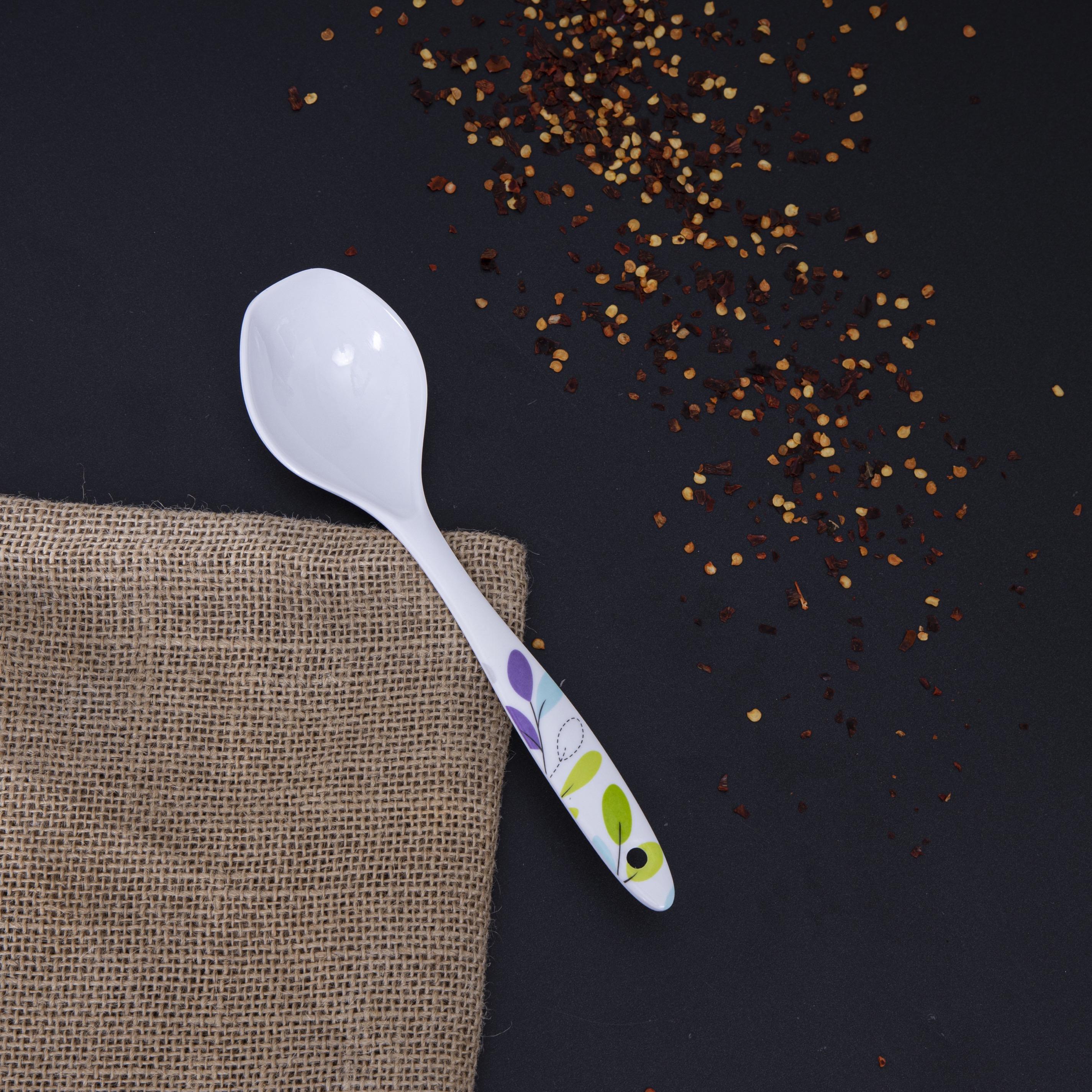 ملعقة تقديم ميلامين بطبعات ورق شجر من رويال فورد-household-kitchen-kitchentoolsandutensils-cookingutensils-image-5