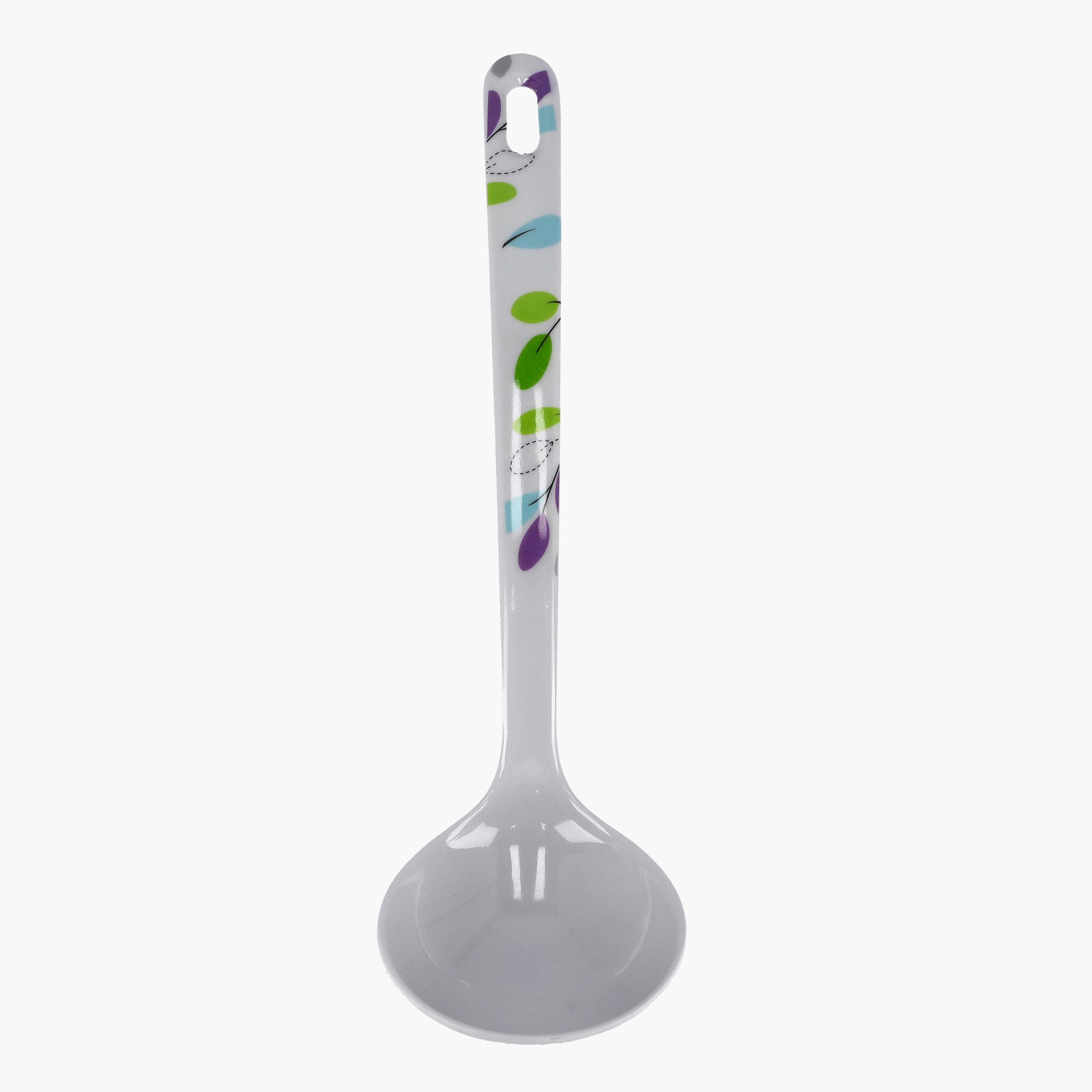 Floral Print Melamine Soup Spoon-household-kitchen-kitchentoolsandutensils-foodservingtools-image-1