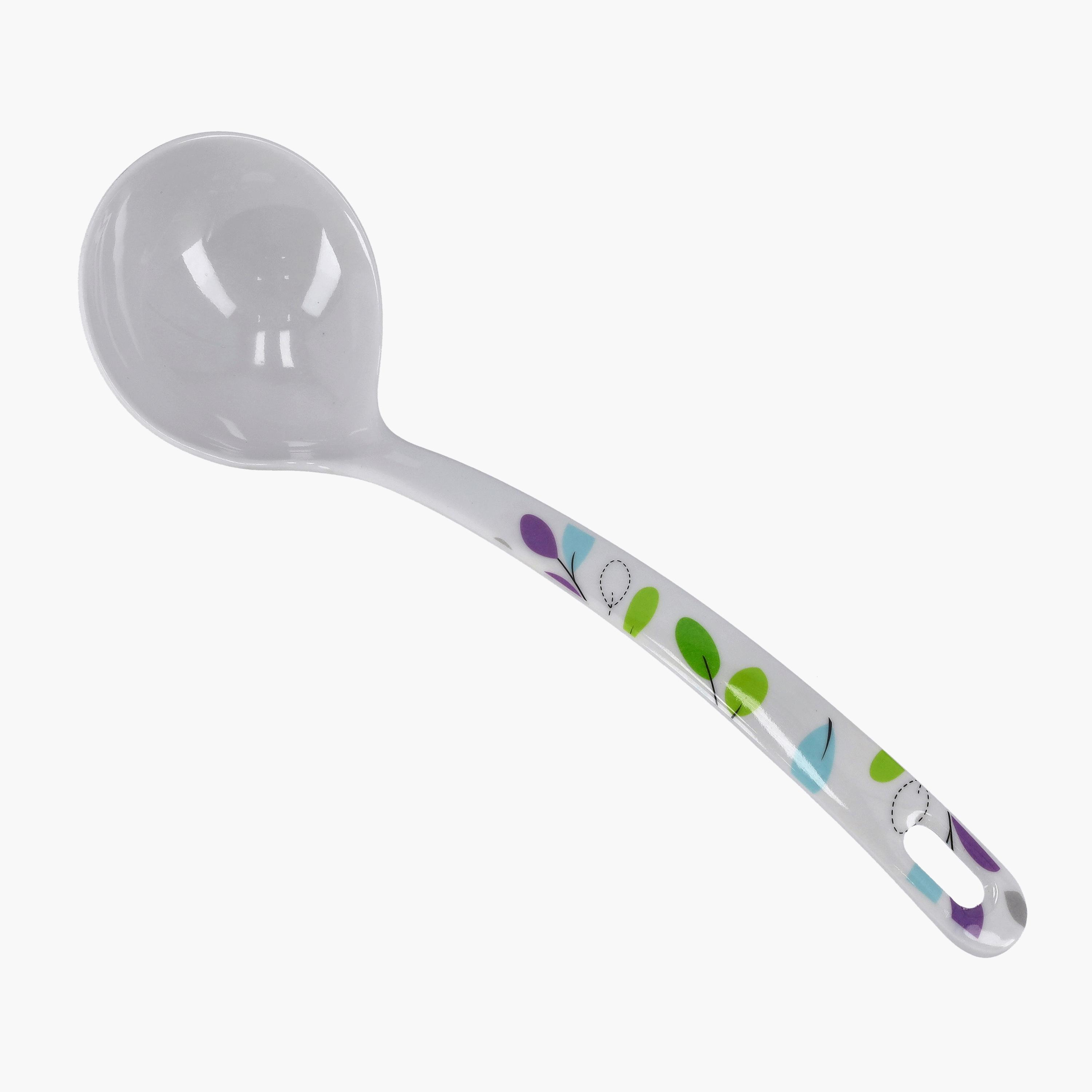 Floral Print Melamine Soup Spoon-household-kitchen-kitchentoolsandutensils-foodservingtools-image-2