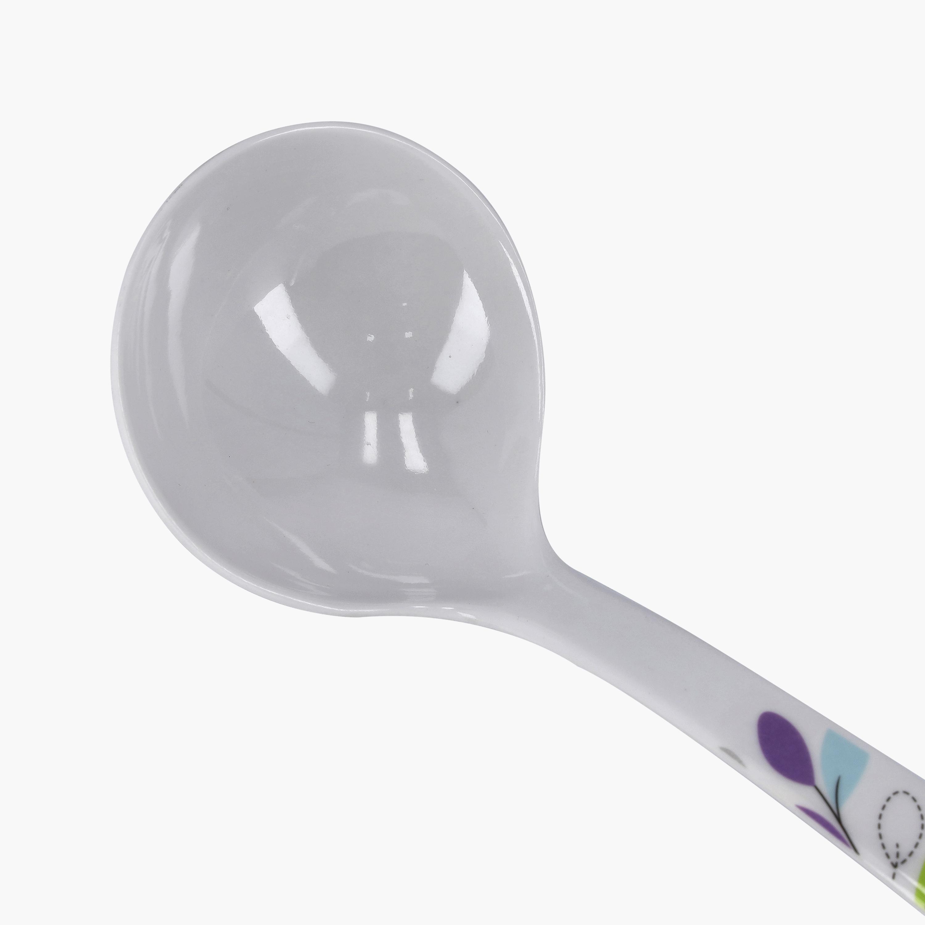 Floral Print Melamine Soup Spoon-household-kitchen-kitchentoolsandutensils-foodservingtools-image-3