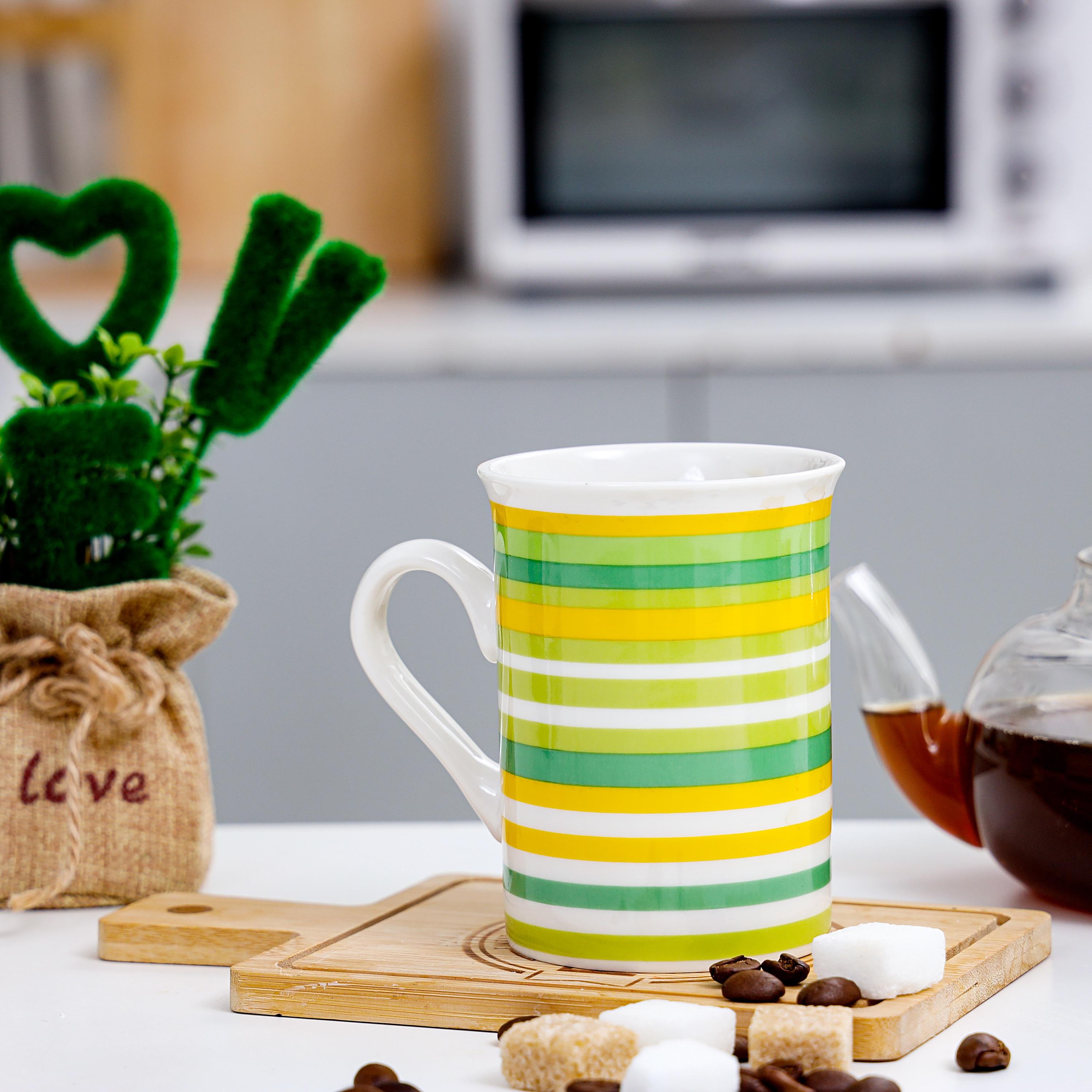 Striped Ceramic Mug with Handle - 296 ml-household-dining-teaandcoffee-mugsandcups-image-3
