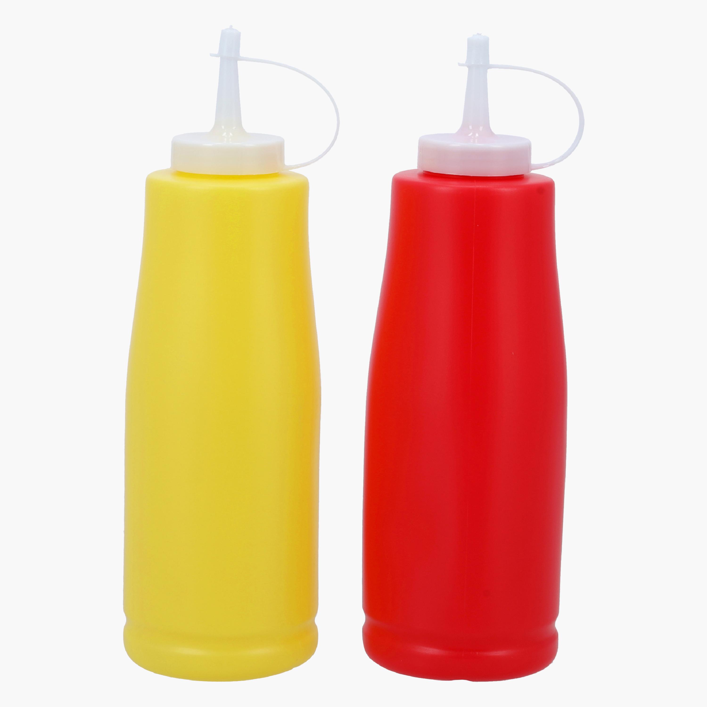 Nozzle Top 2-Piece Ketchup Bottle Set - 600 ml-household-kitchen-kitchenorganising-countertoporganising-image-1