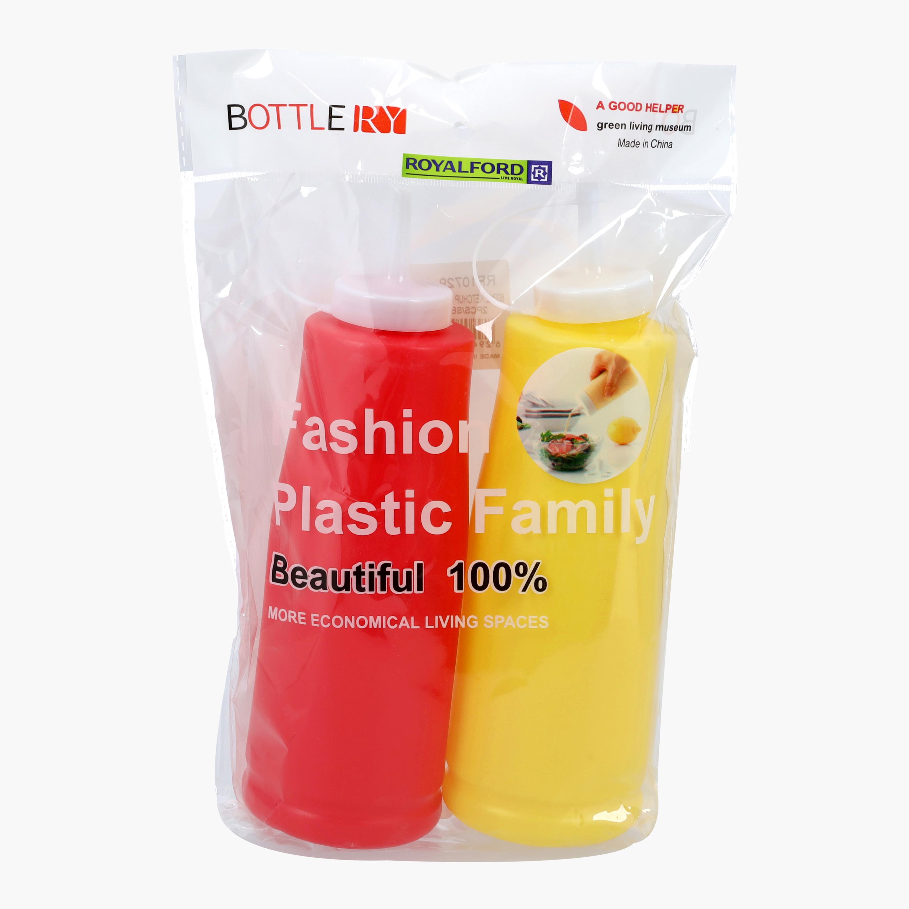 Nozzle Top 2-Piece Ketchup Bottle Set - 600 ml-household-kitchen-kitchenorganising-countertoporganising-image-4
