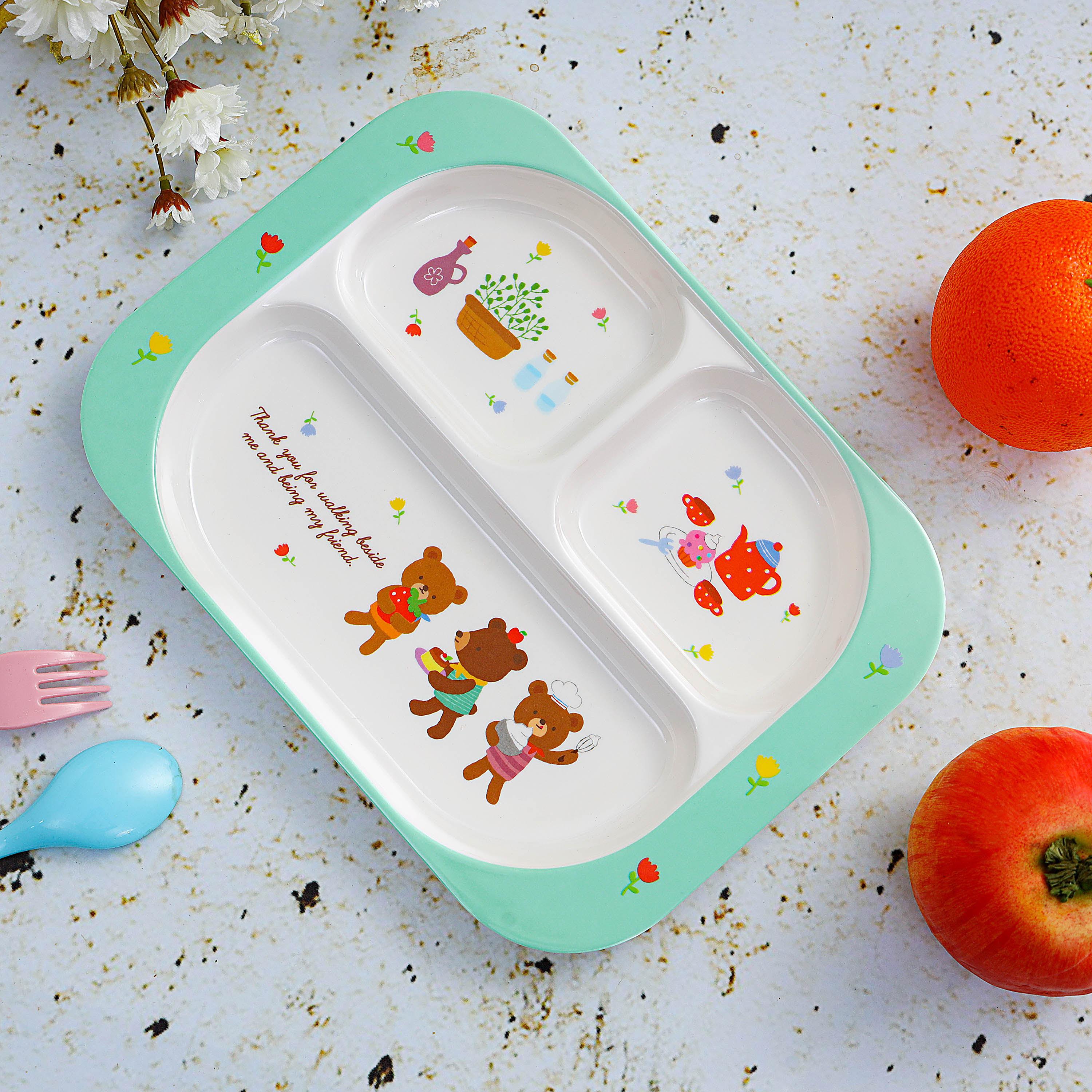 صحن ميلامين 3 أقسام بطبعات من رويال فورد - 26x19x2 سم-household-dining-dinnerware-plates-image-1