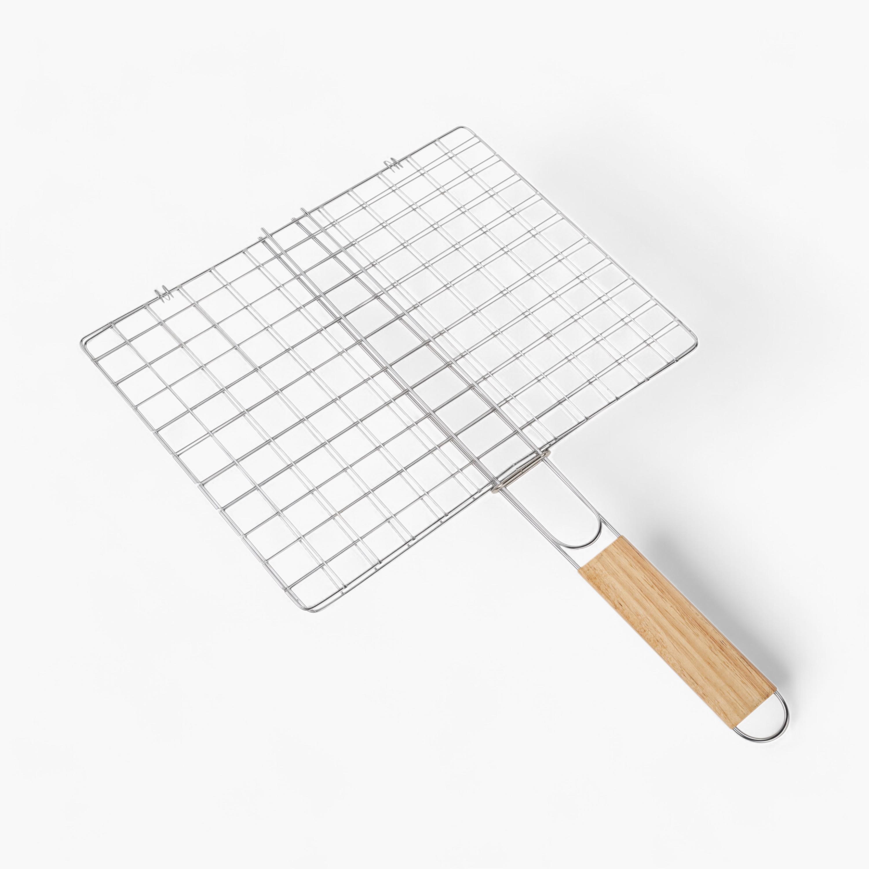 Iron Barbeque Grill with Wooden Handle-household-kitchen-kitchentoolsandutensils-foodpreparationtools-image-2