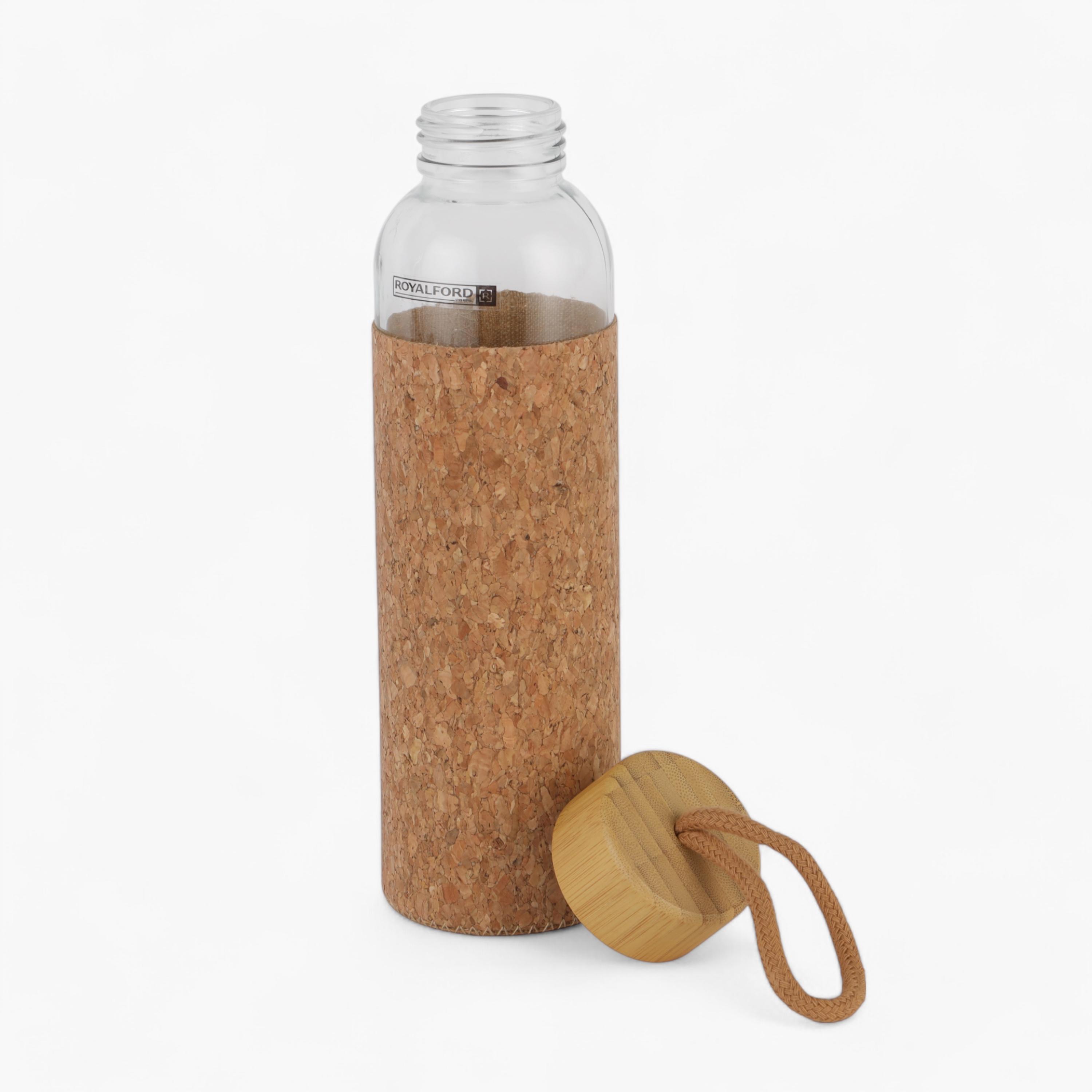 Transparent Glass Water Bottle with Bamboo Lid - 500 ml-school-waterbottles-image-3