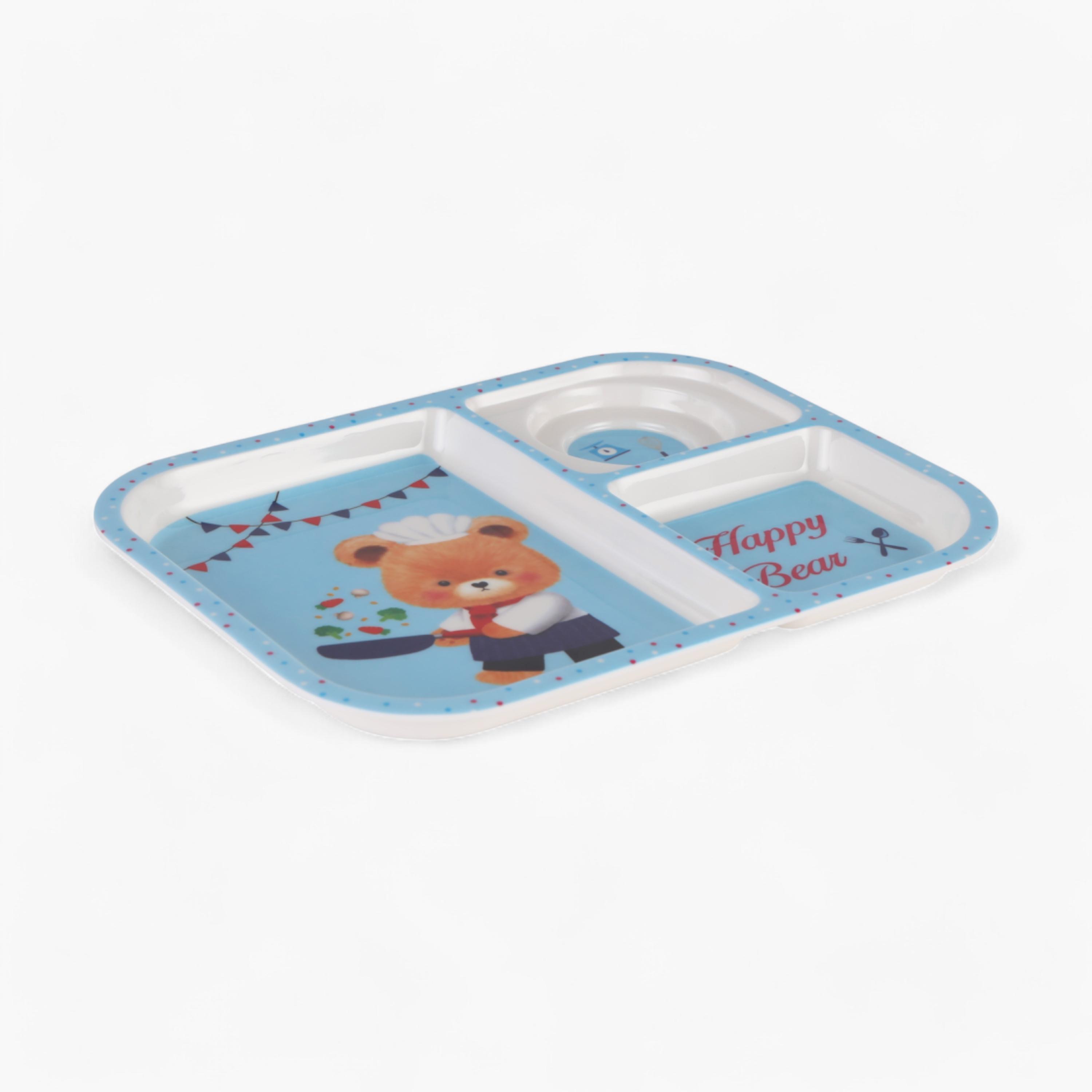 Printed 3-Compartment Melamine Baby Plate-household-dining-dinnerware-plates-image-1