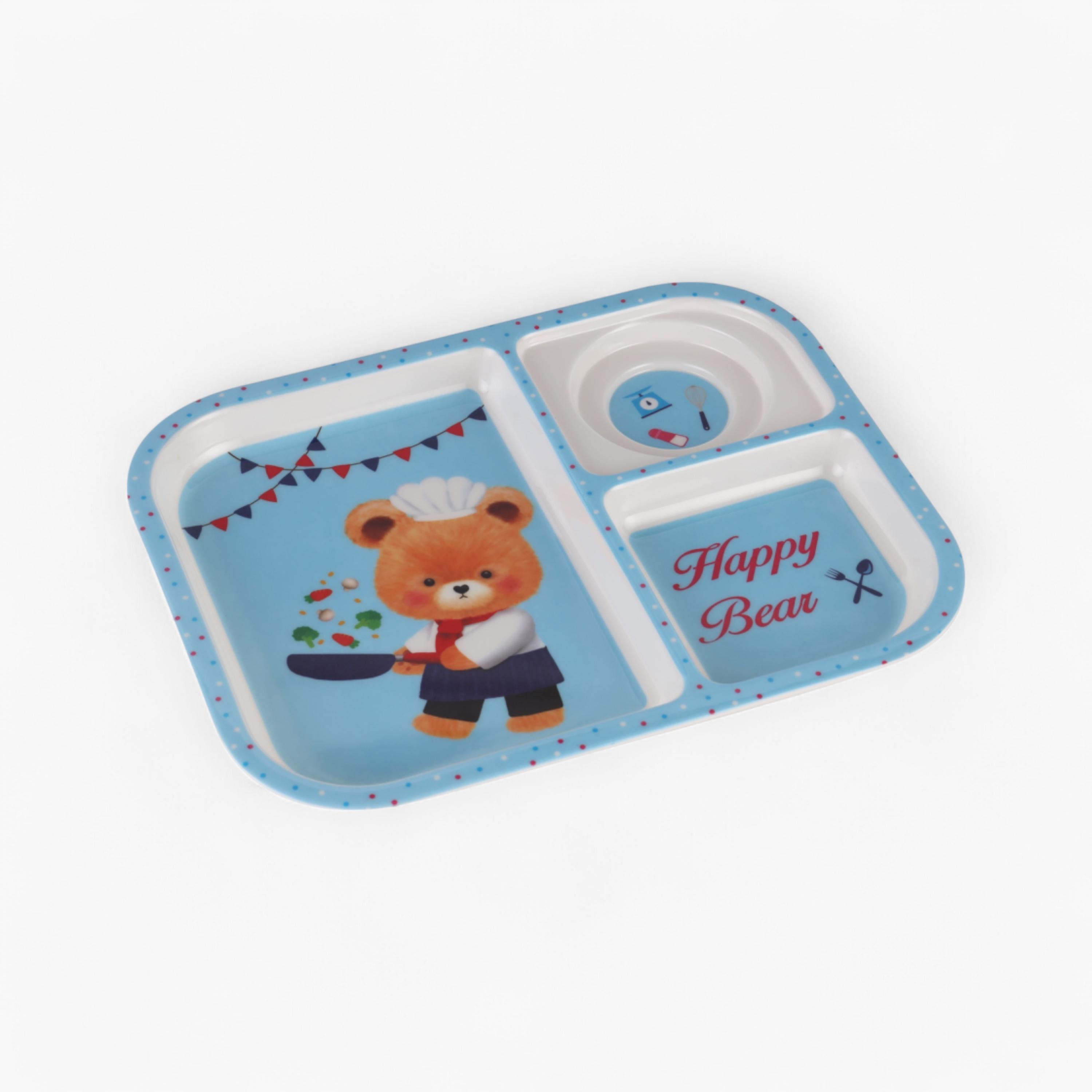 Printed 3-Compartment Melamine Baby Plate-household-dining-dinnerware-plates-image-3
