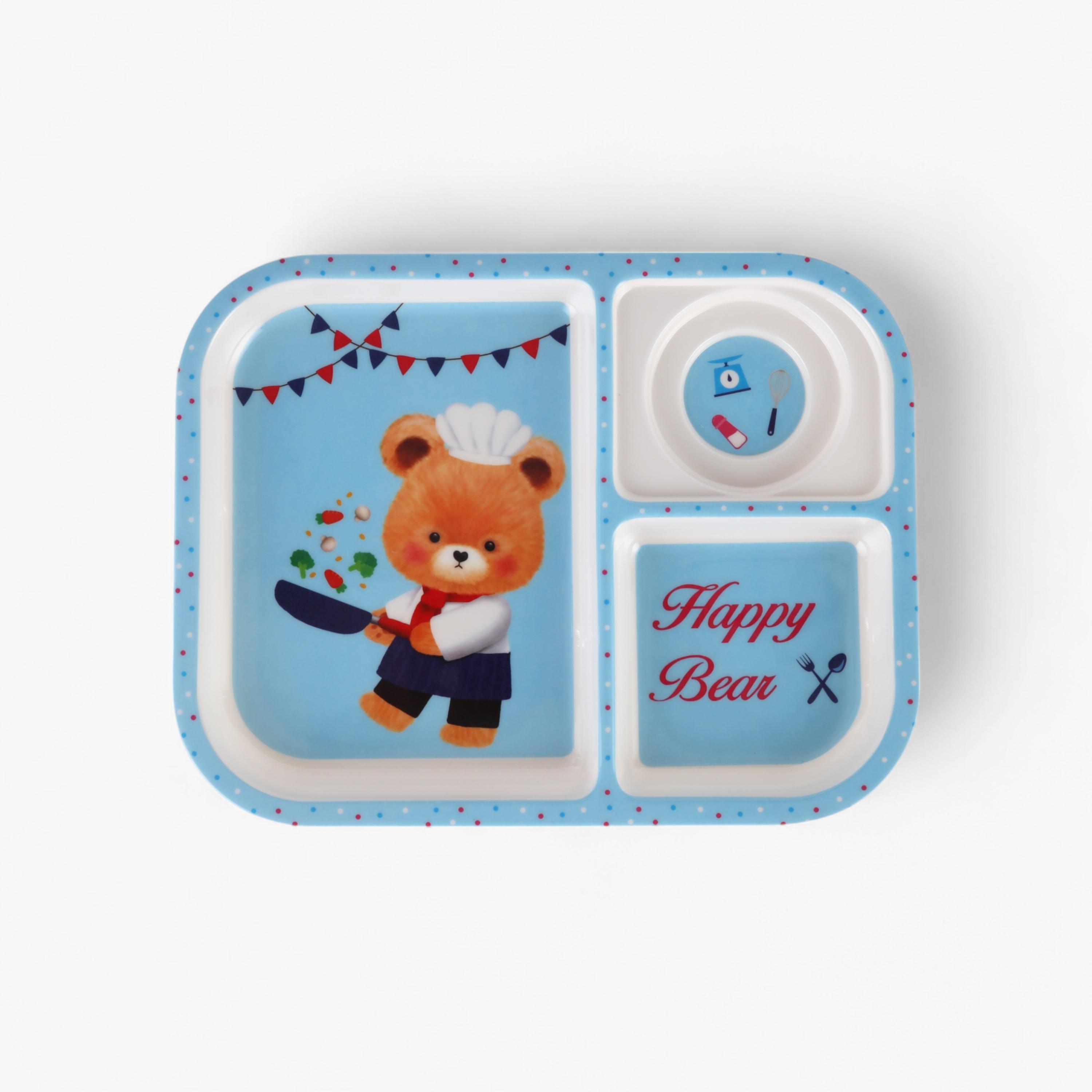 Printed 3-Compartment Melamine Baby Plate-household-dining-dinnerware-plates-image-4