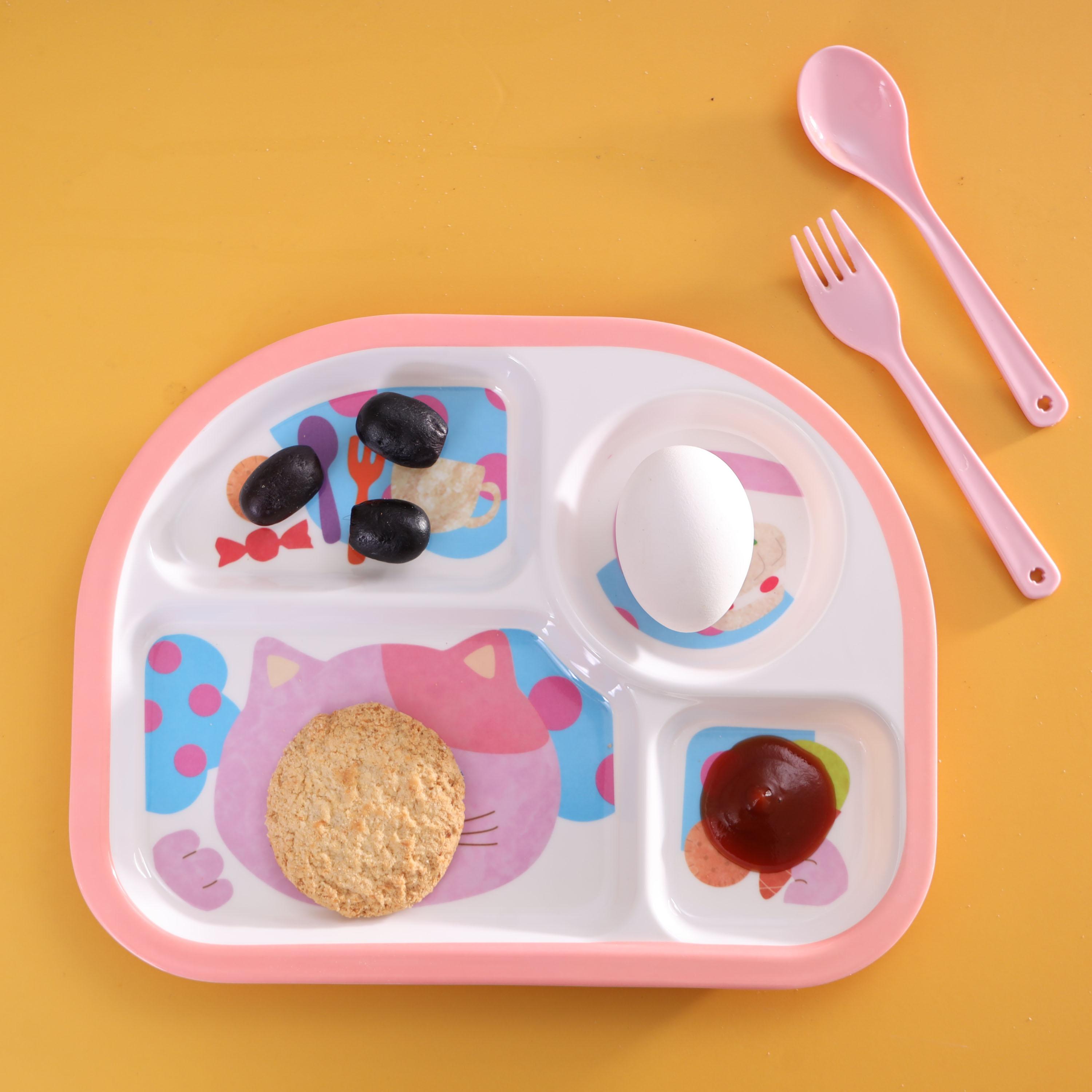 صحن ميلامين 4 أقسام بطبعات من رويال فورد-household-dining-dinnerware-plates-image-5