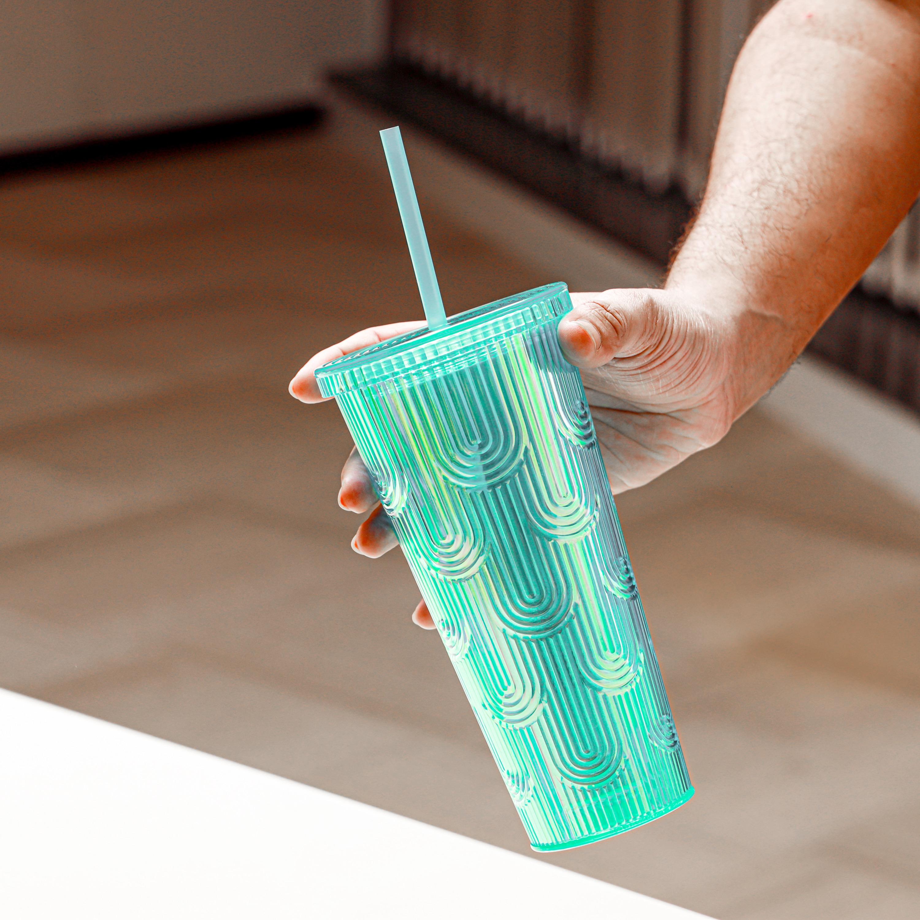 Textured Tumbler with Straw - 700 ml-household-dining-teaandcoffee-travelmugsandsippers-image-7