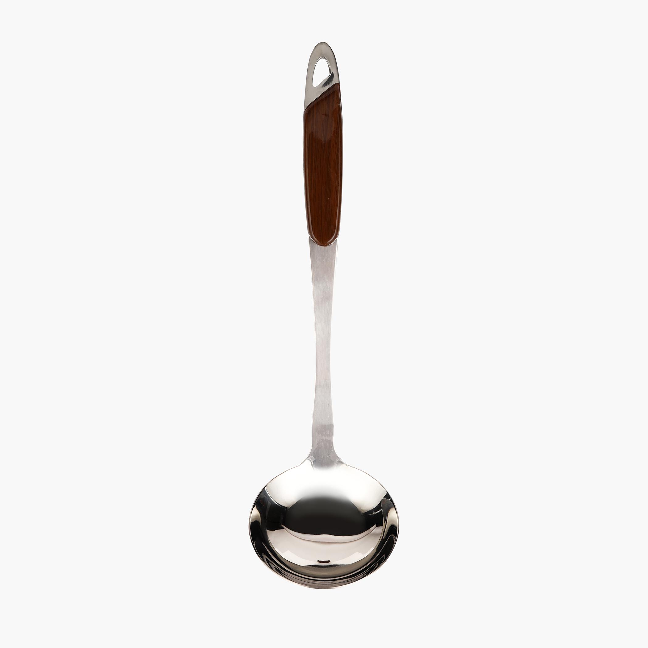 Stainless Steel Ladle with Wooden Handle-household-kitchen-kitchentoolsandutensils-foodservingtools-image-2
