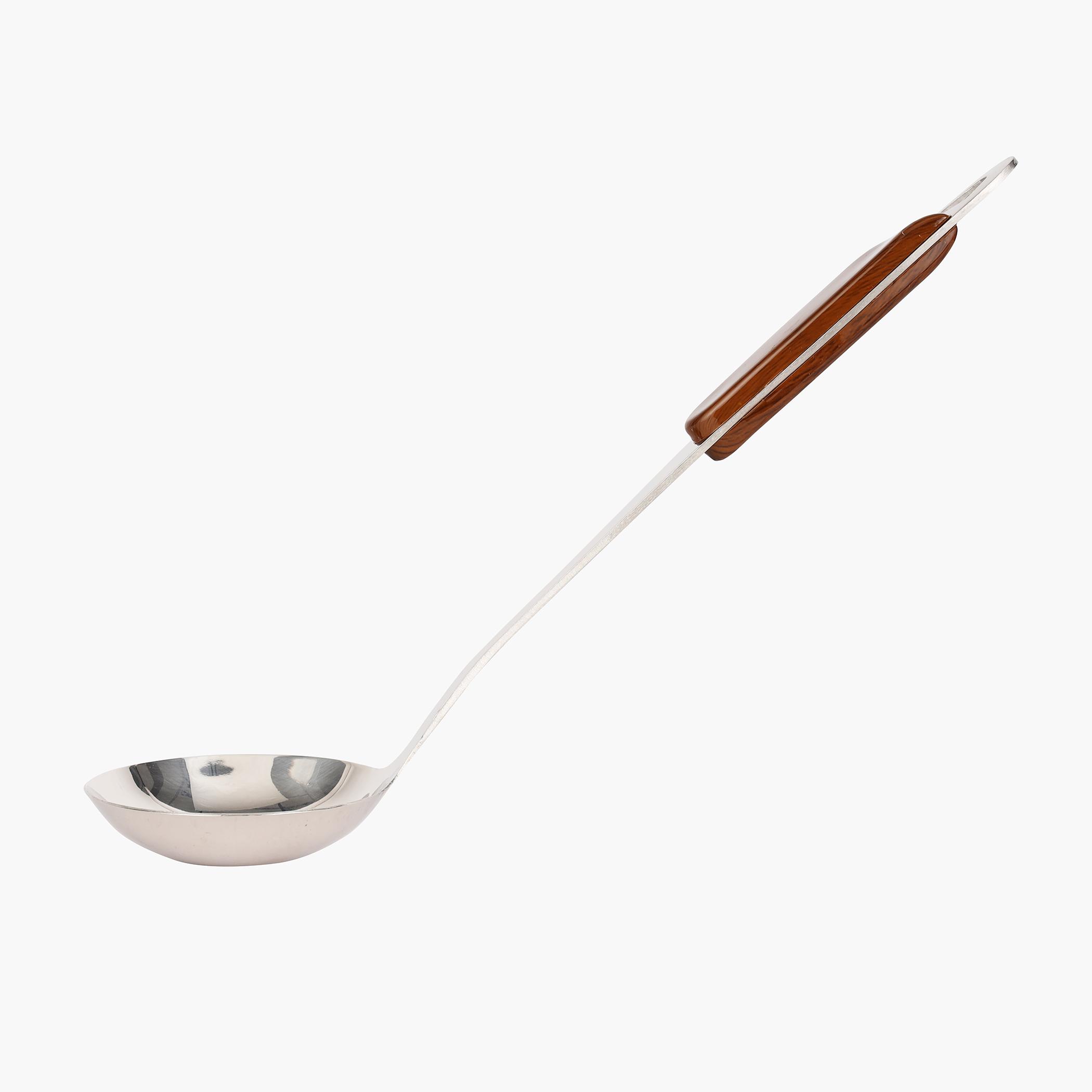 Stainless Steel Ladle with Wooden Handle-household-kitchen-kitchentoolsandutensils-foodservingtools-image-3
